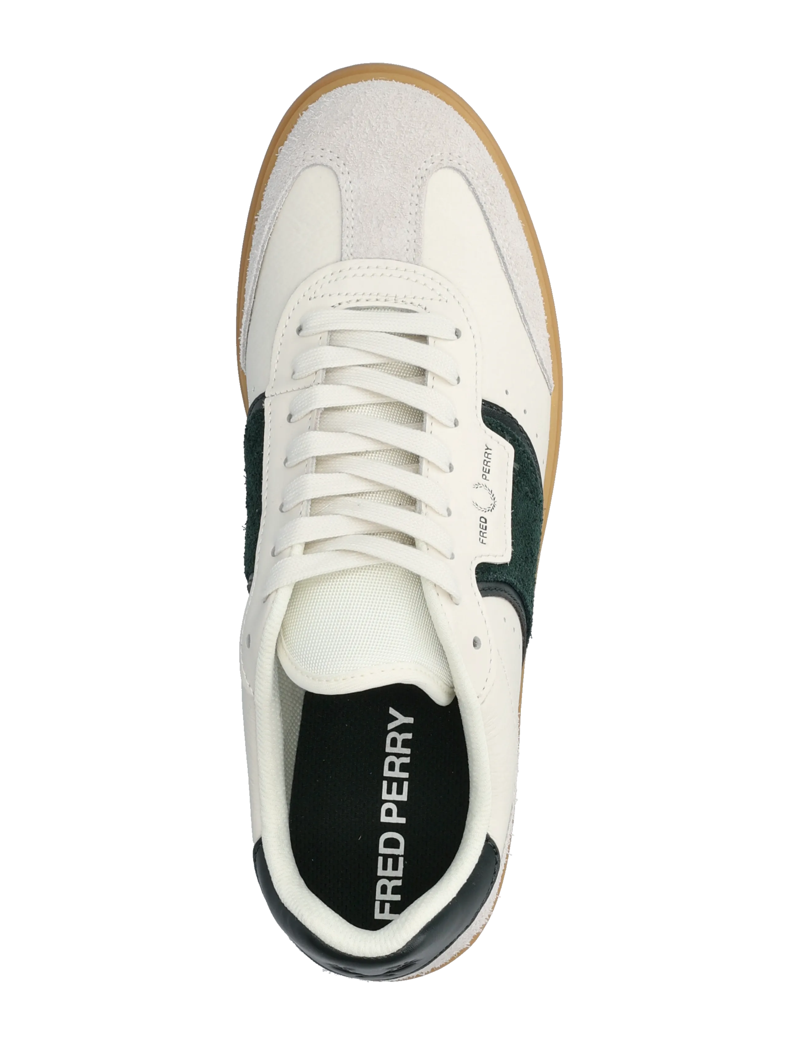 Fred Perry - B4 TEXTURED LTHR / SUEDE - madala säärega tossud - light ecru - 3
