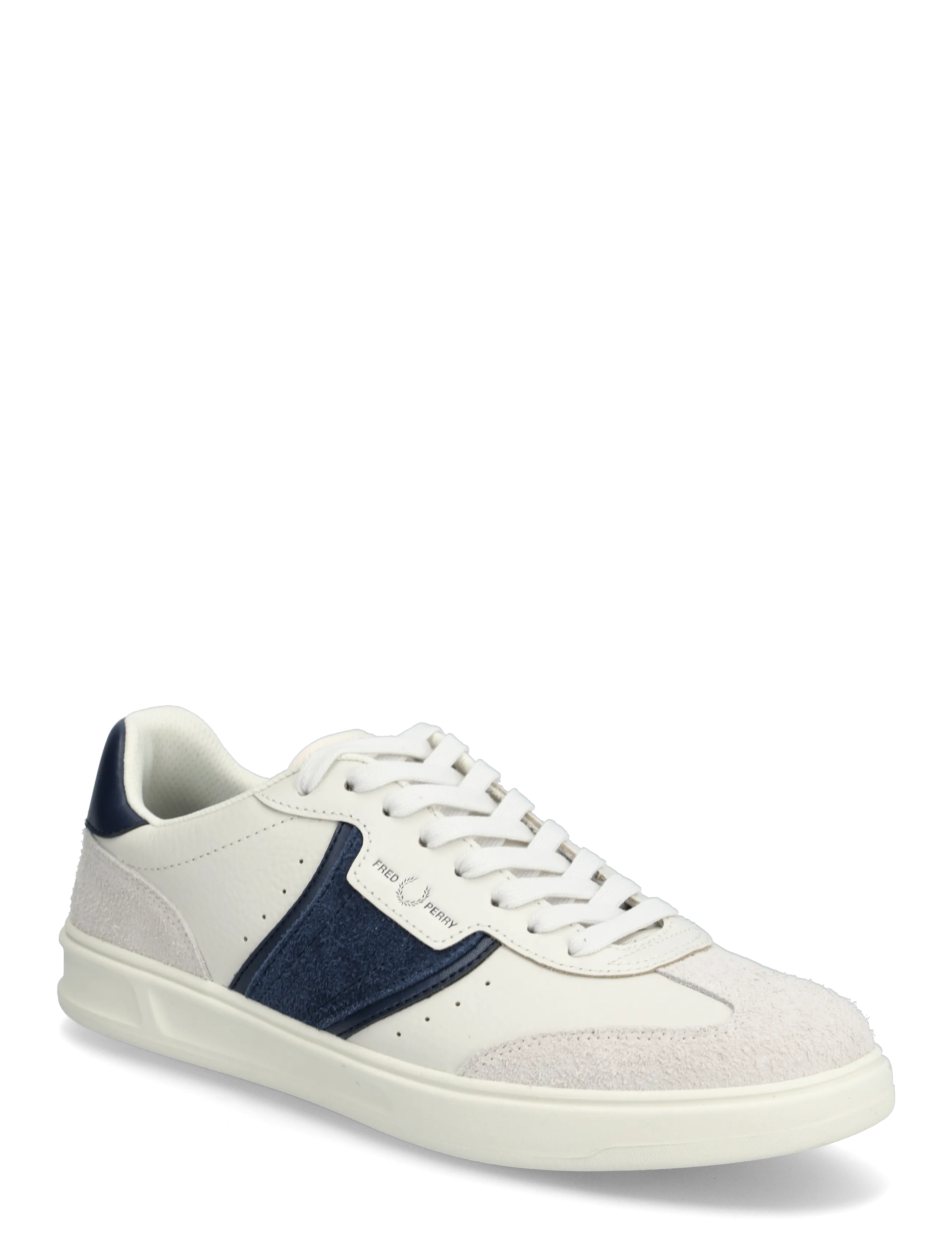 Fred Perry B4 TEXTURED LTHR / SUEDE - Skor - PORCELAIN / white
