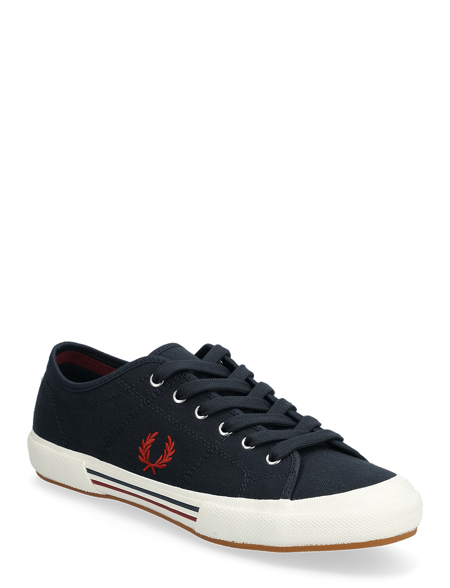Fred Perry - B708 VINTAGE TENNIS CANVAS - low-top sneaker - nvy/swht/bntred - 0