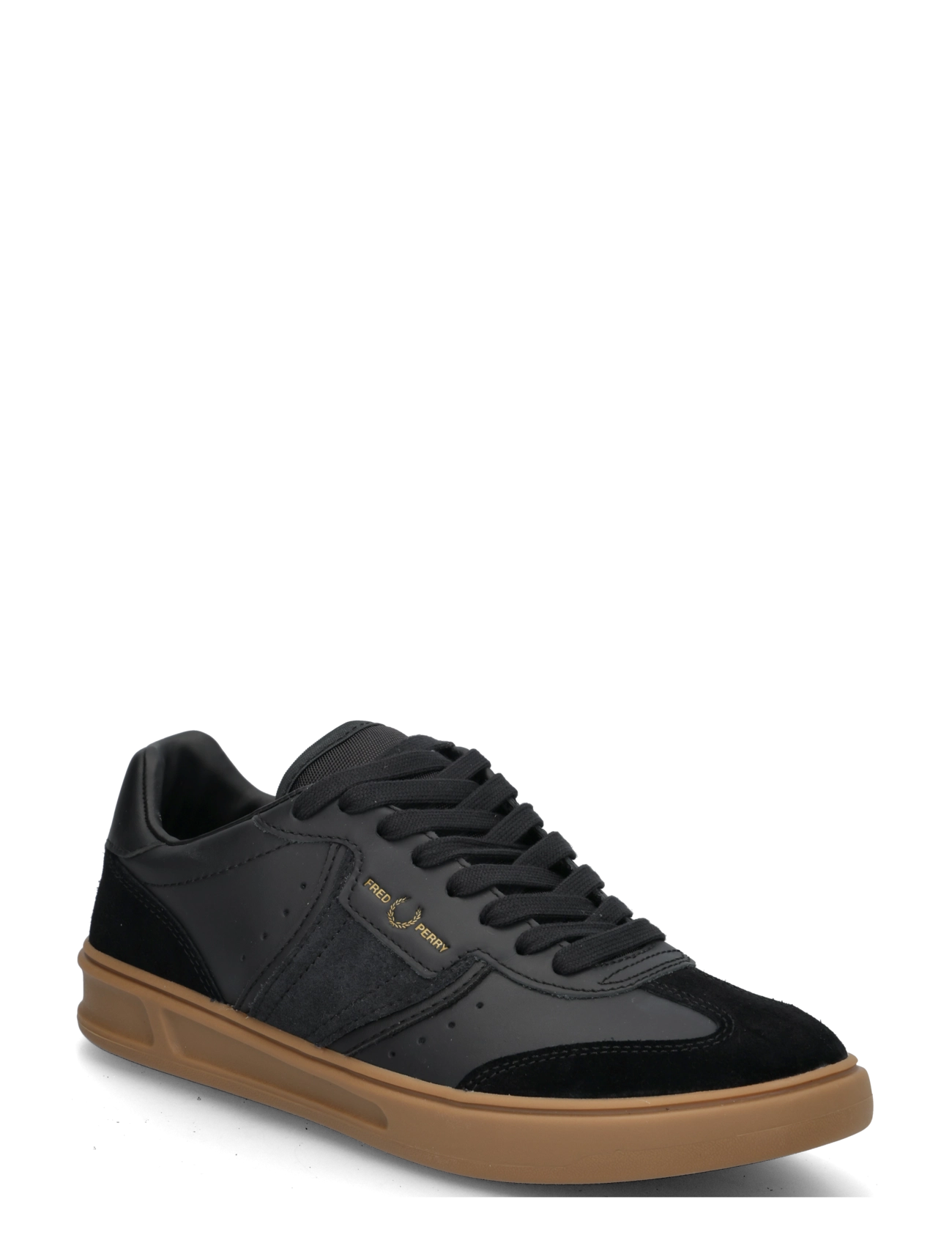 Fred Perry B4 LEATHER / SUEDE - Sneaker - BLACK / black
