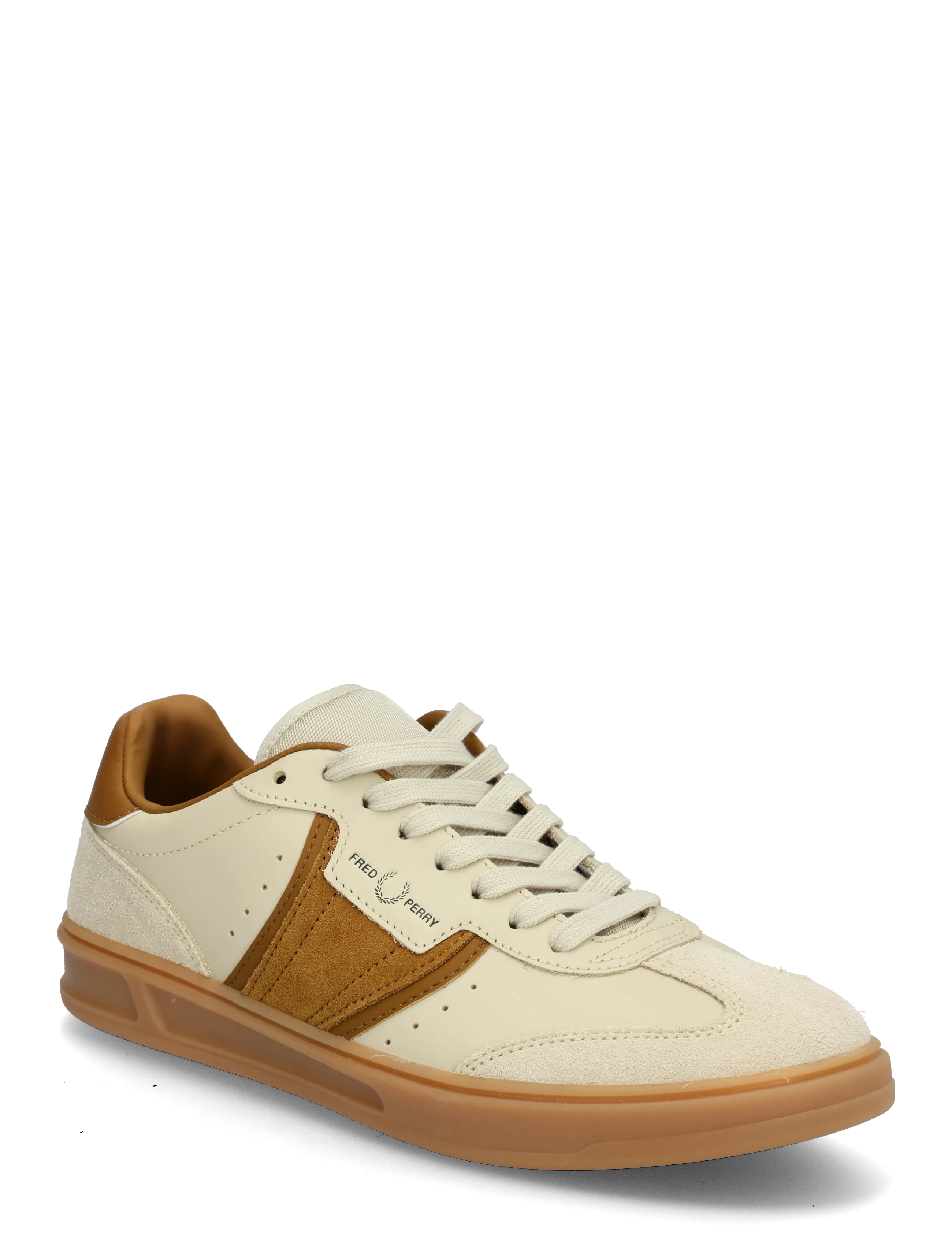 Fred Perry B4 LEATHER / SUEDE - Preppy - OATMEAL / cream