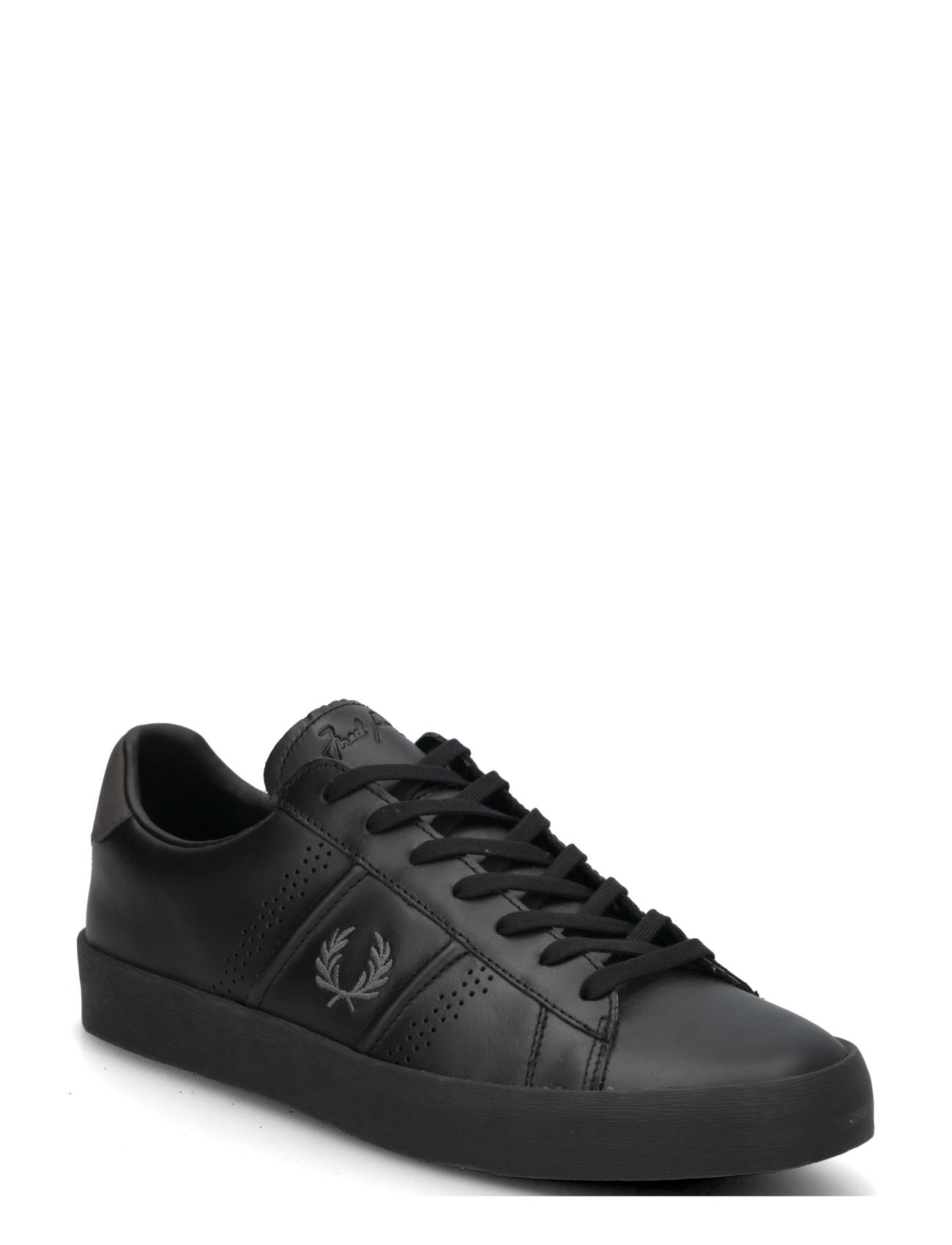 Fred Perry TOPSPIN LEATHER - Låga sneakers - BLACK / black