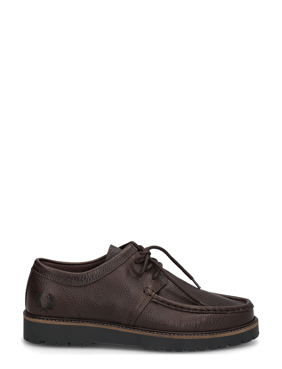 Fred Perry - KENNEY LOW TUMBLED LTHR - moc-toe kingad - rich brown - 2