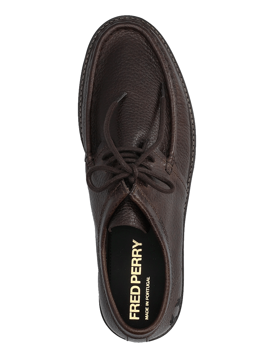 Fred Perry - KENNEY LOW TUMBLED LTHR - moc-toe kingad - rich brown - 3