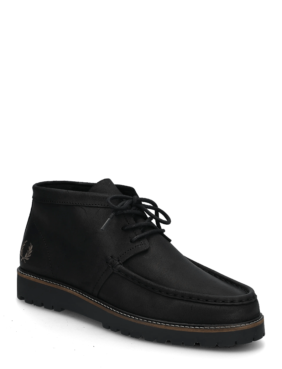 Fred Perry - KENNEY MID WAXED SUEDE - chukka boots - black - 0
