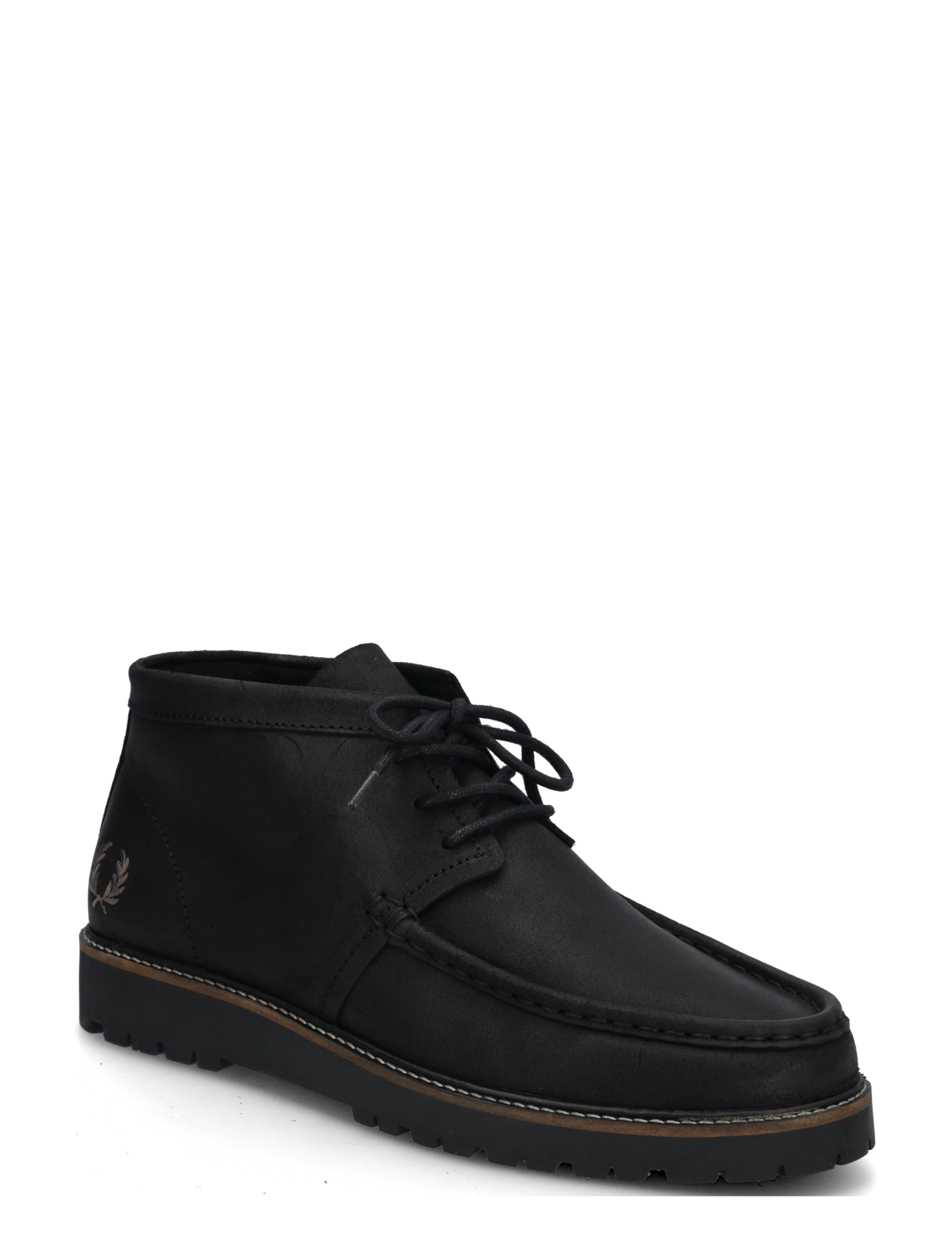 Fred Perry KENNEY MID WAXED SUEDE - Schuhe - BLACK / black