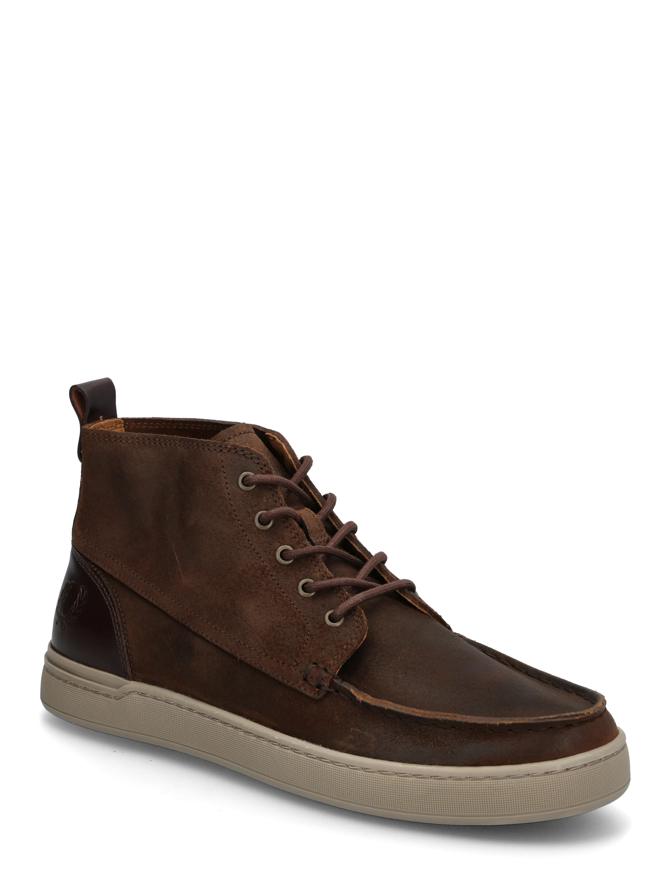 Fred Perry DRURY MID WAXED SUEDE/LTHR - Preppy - RICH BROWN / brown