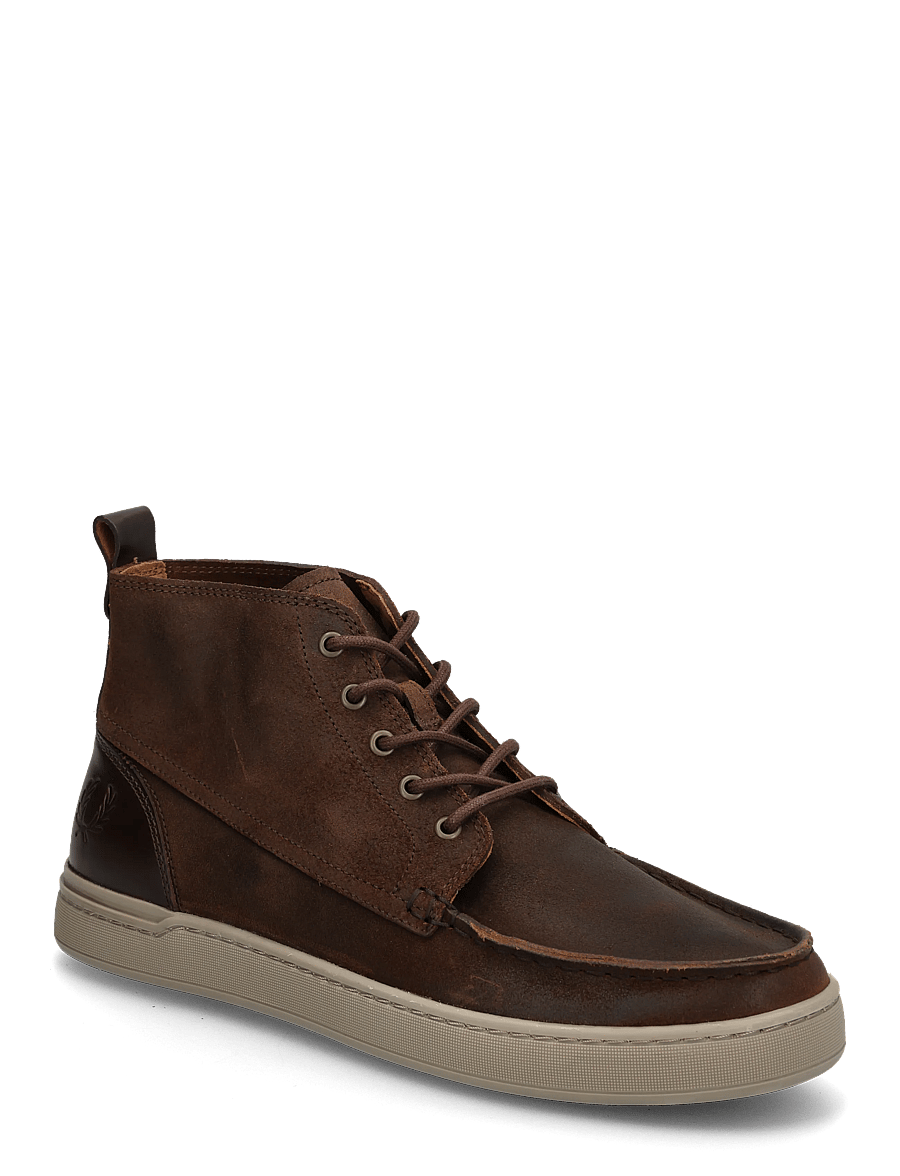 Fred Perry - DRURY MID WAXED SUEDE/LTHR - chukka boots - rich brown - 0