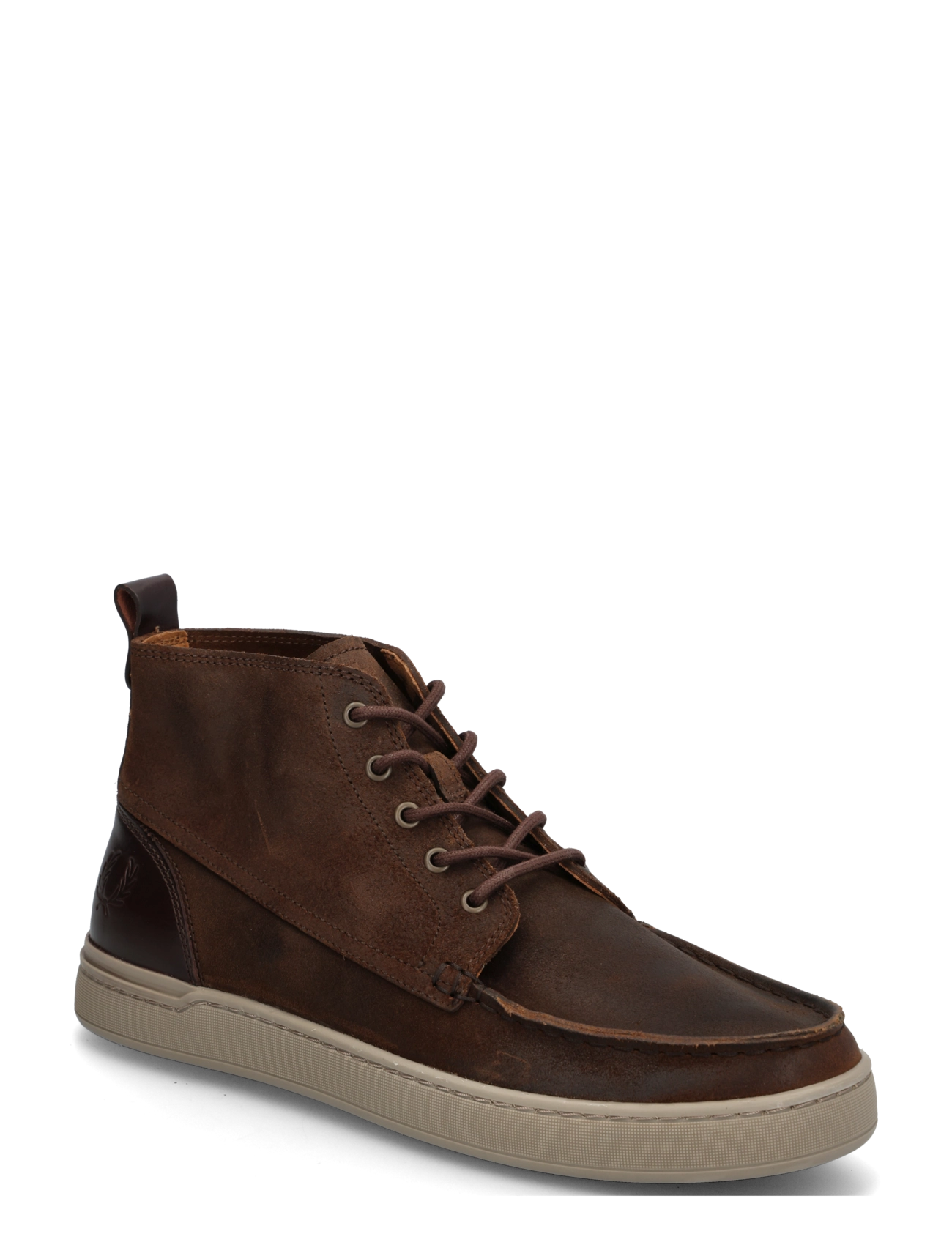 Fred Perry DRURY MID WAXED SUEDE/LTHR - Schuhe - RICH BROWN / brown