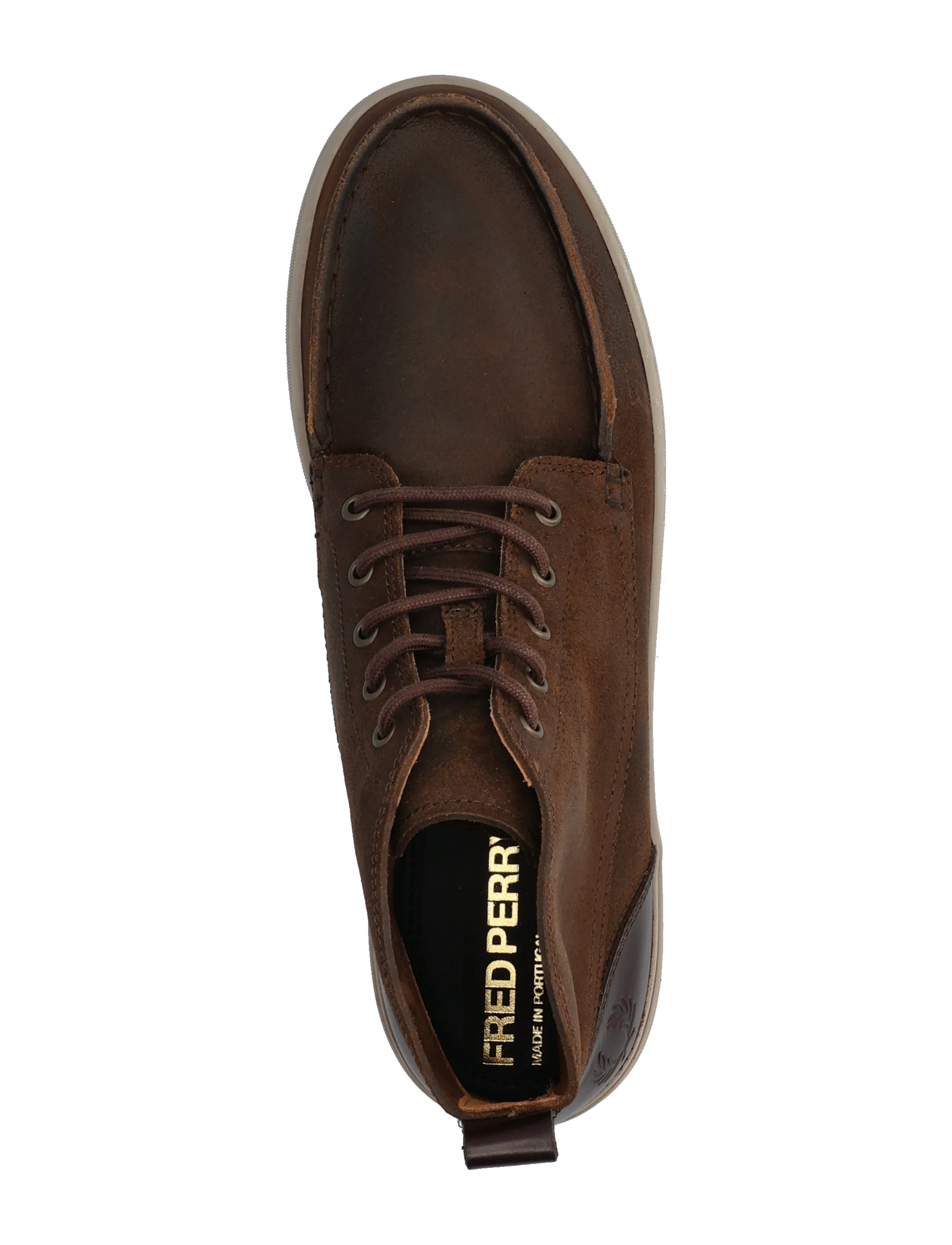 Fred Perry - DRURY MID WAXED SUEDE/LTHR - chukka boots - rich brown - 3