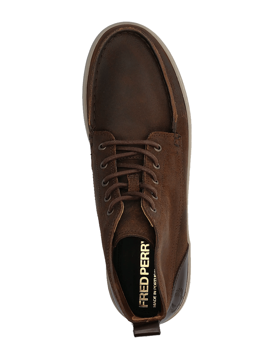Fred Perry - DRURY MID WAXED SUEDE/LTHR - chukka boots - rich brown - 3