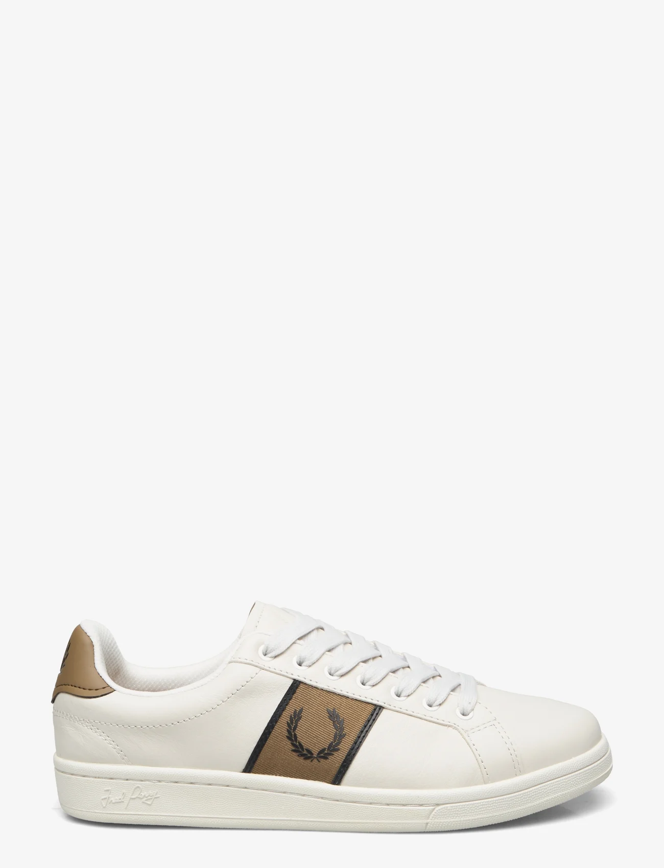 Fred Perry - B721 LTHR/BRANDED WEBBING - lave sneakers - porcelain/black - 1