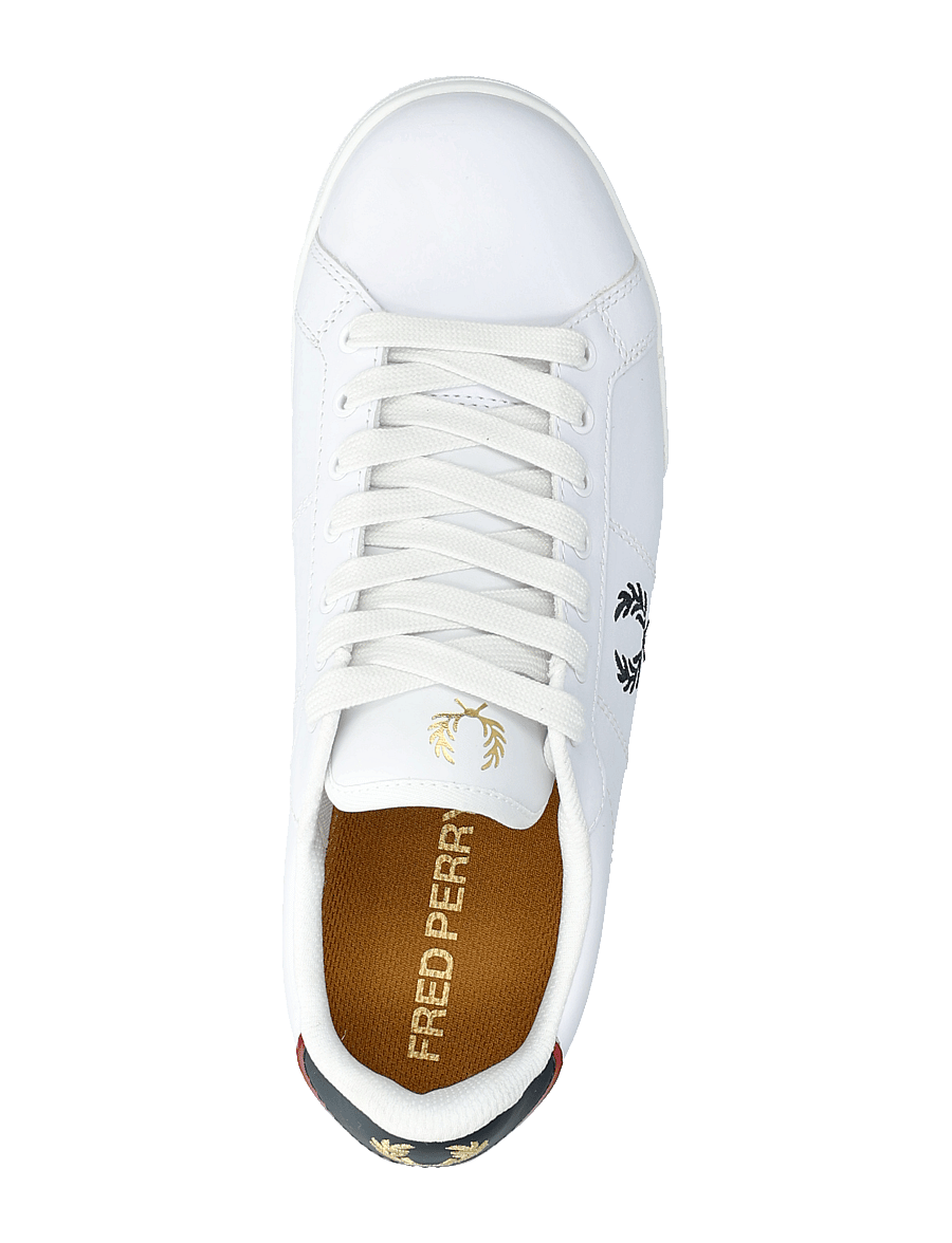 Fred Perry - B722 LEATHER - konfirmation - white/navy - 3