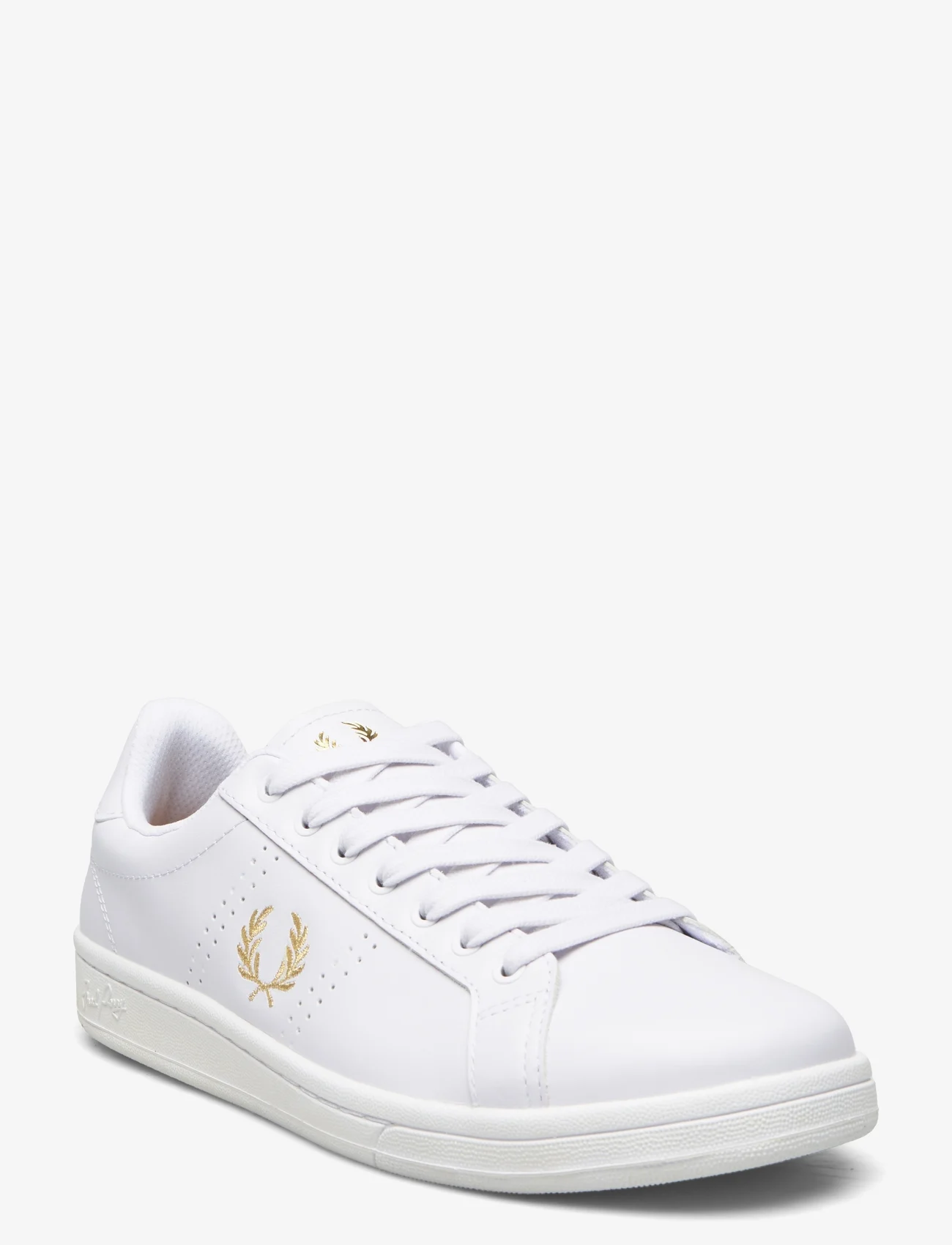 Fred Perry - B721 LEATHER - lav ankel - white/m gold - 0