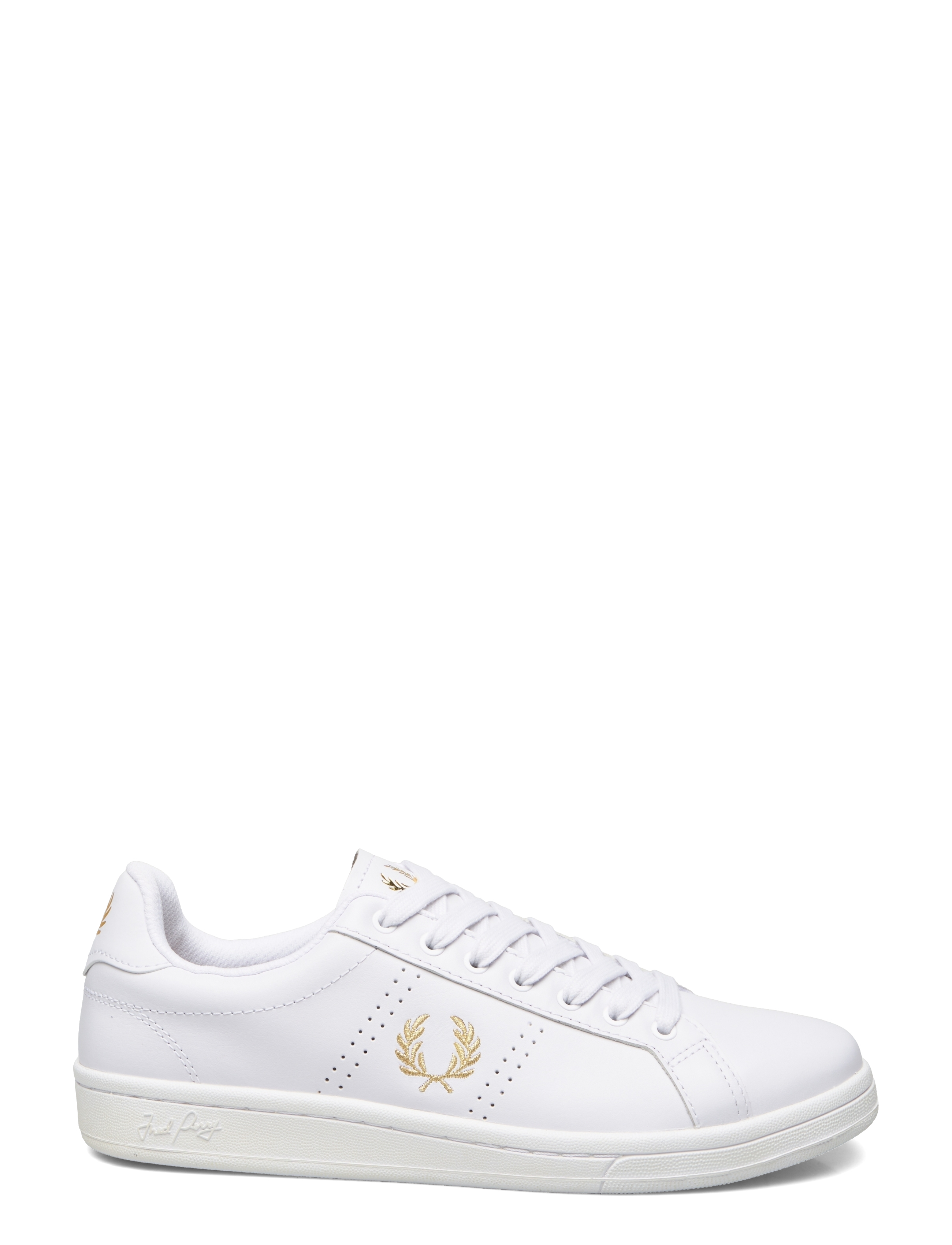 Fred Perry - B721 LEATHER - madala säärega tossud - white/m gold - 1