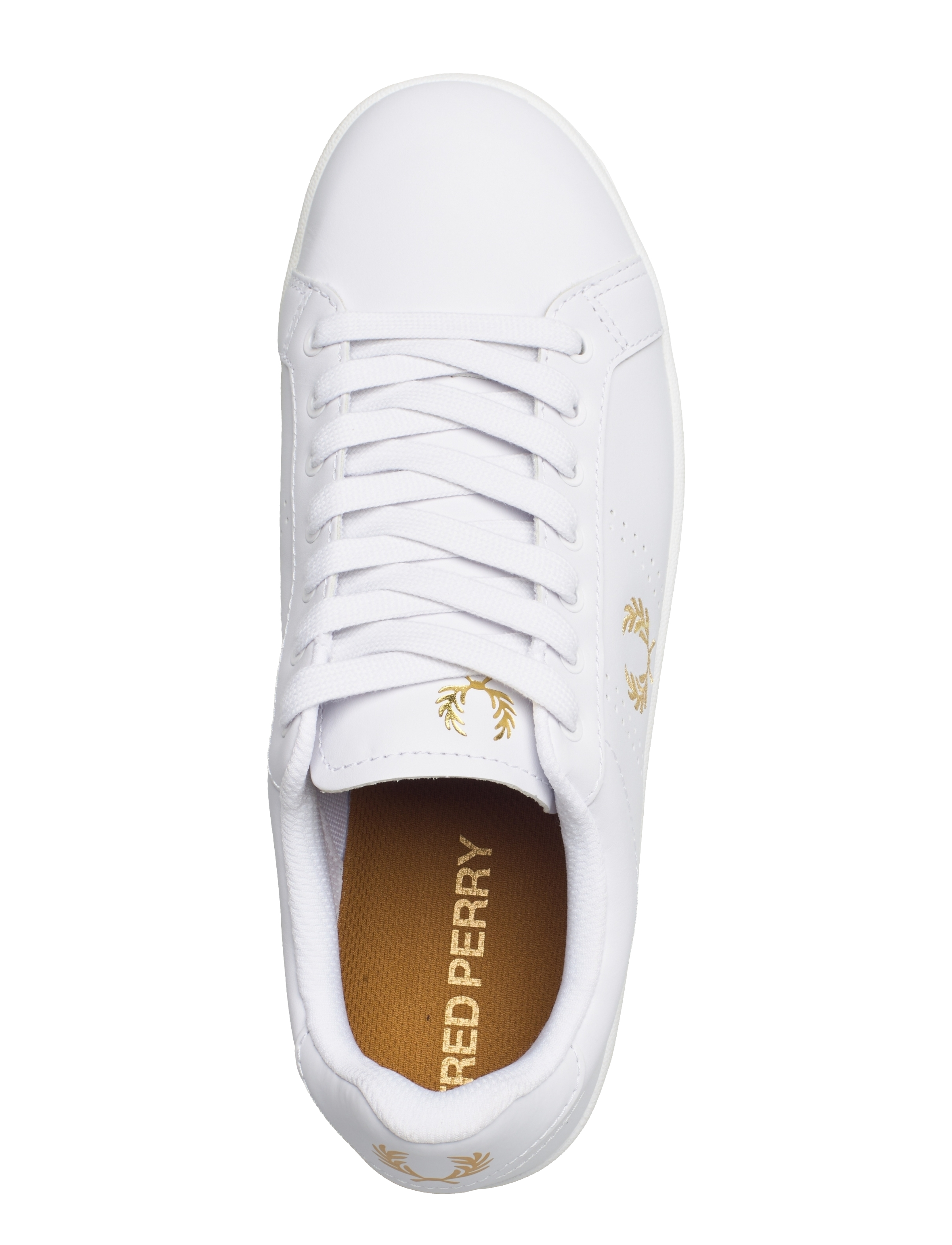 Fred Perry - B721 LEATHER - madala säärega tossud - white/m gold - 3