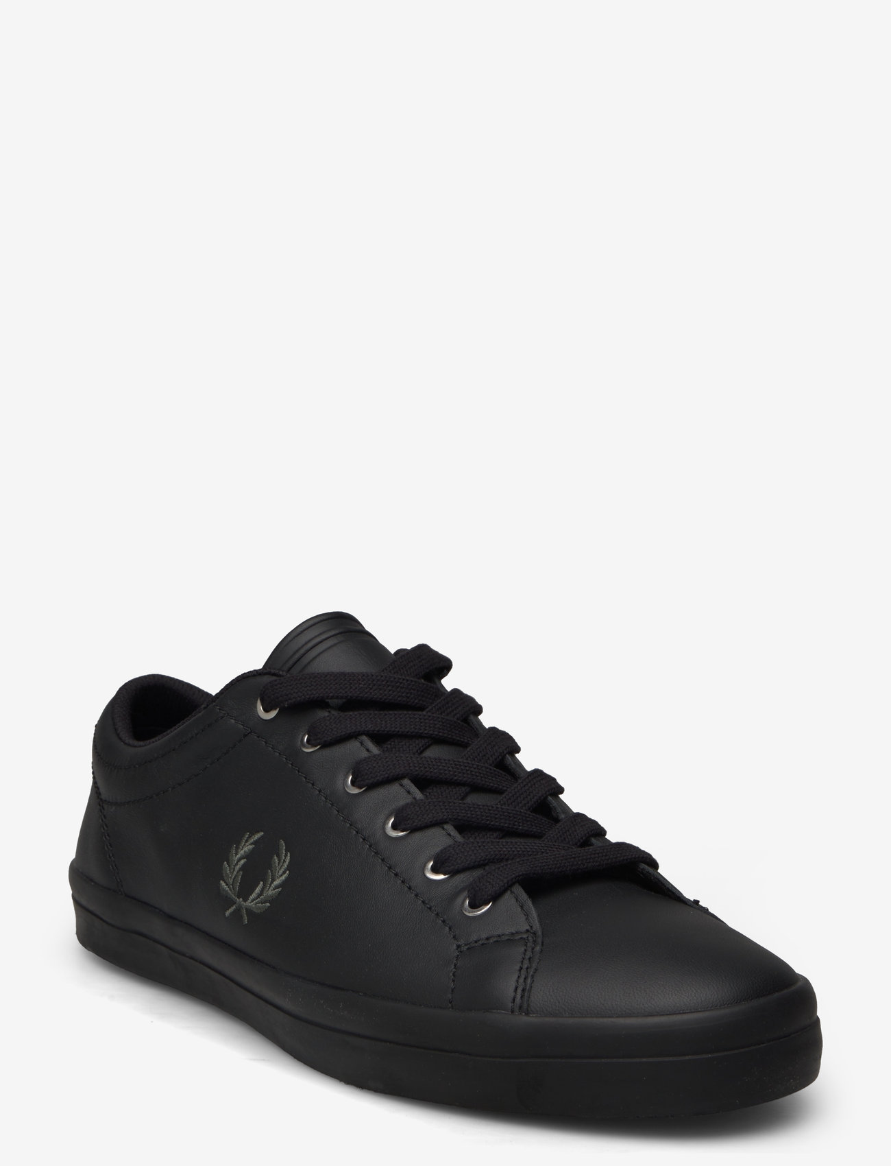 Fred Perry - BASELINE LEATHER - low tops - black/laurel w green - 0