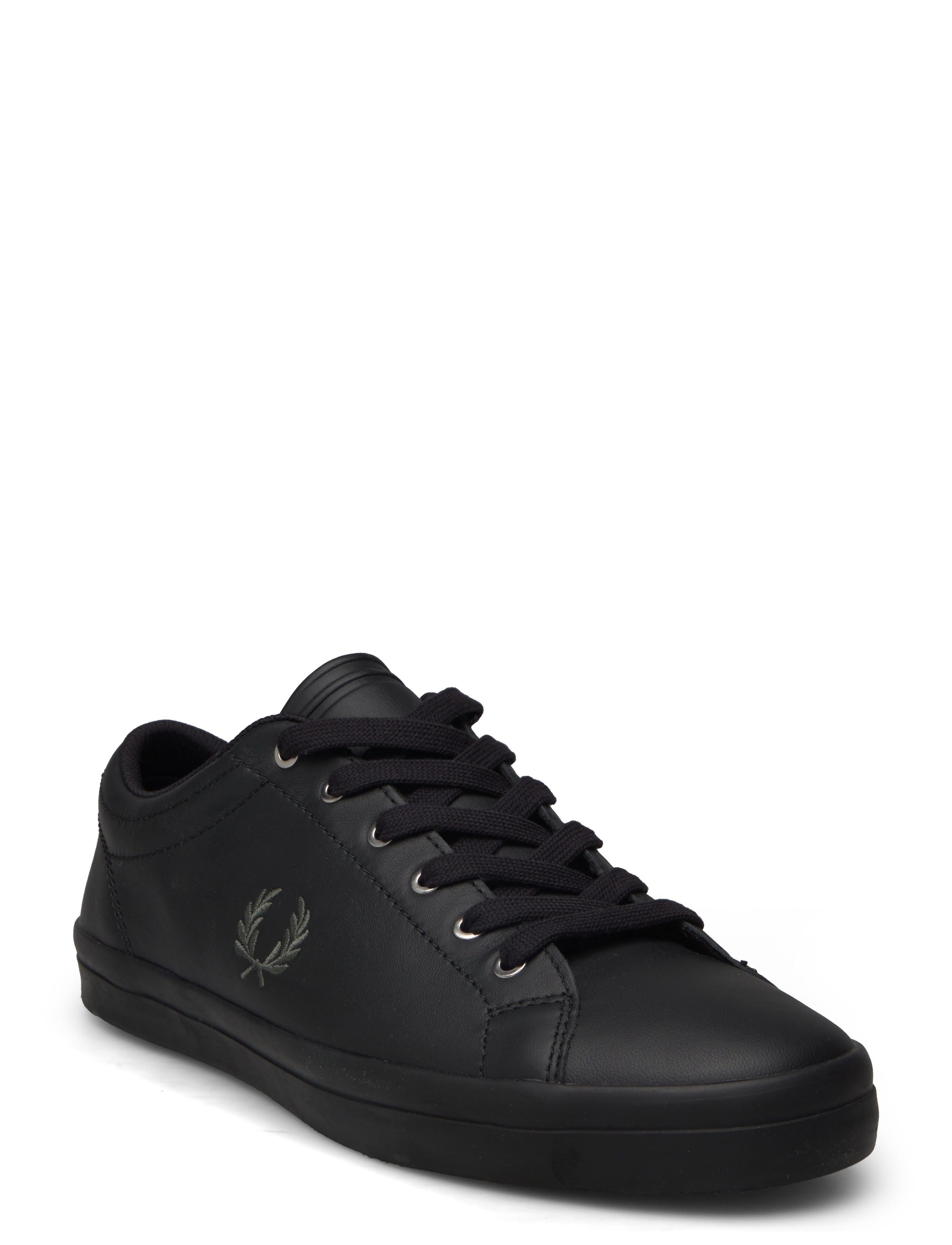 Fred Perry BASELINE LEATHER - Deals - BLACK/LAUREL W GREEN / black