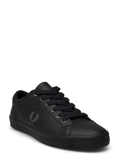 Fred Perry BASELINE LEATHER - Fred Perry - BLACK/LAUREL W GREEN / black