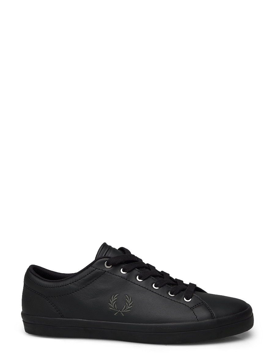 Fred Perry - BASELINE LEATHER - niedriger schnitt - black/laurel w green - 1