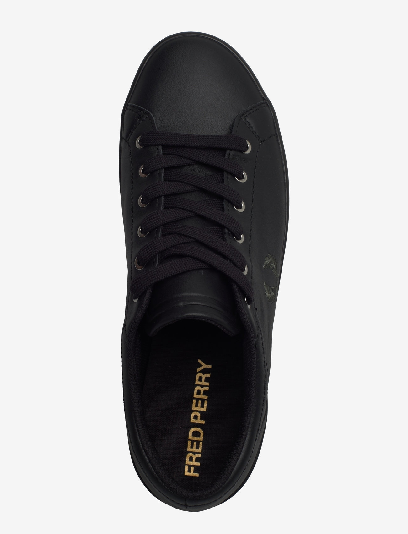 Fred Perry - BASELINE LEATHER - low tops - black/laurel w green - 3