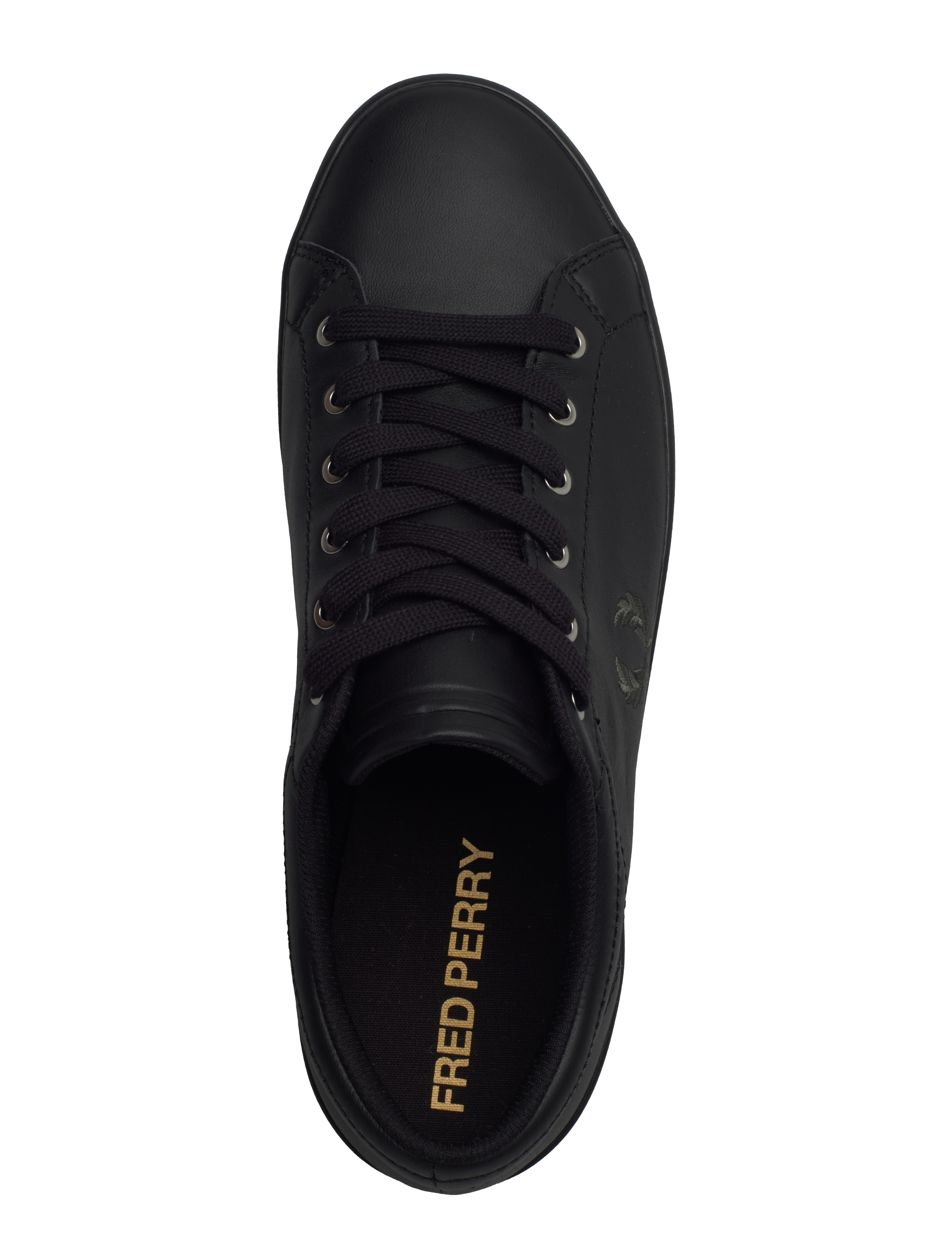 Fred Perry - BASELINE LEATHER - män - black/laurel w green - 3