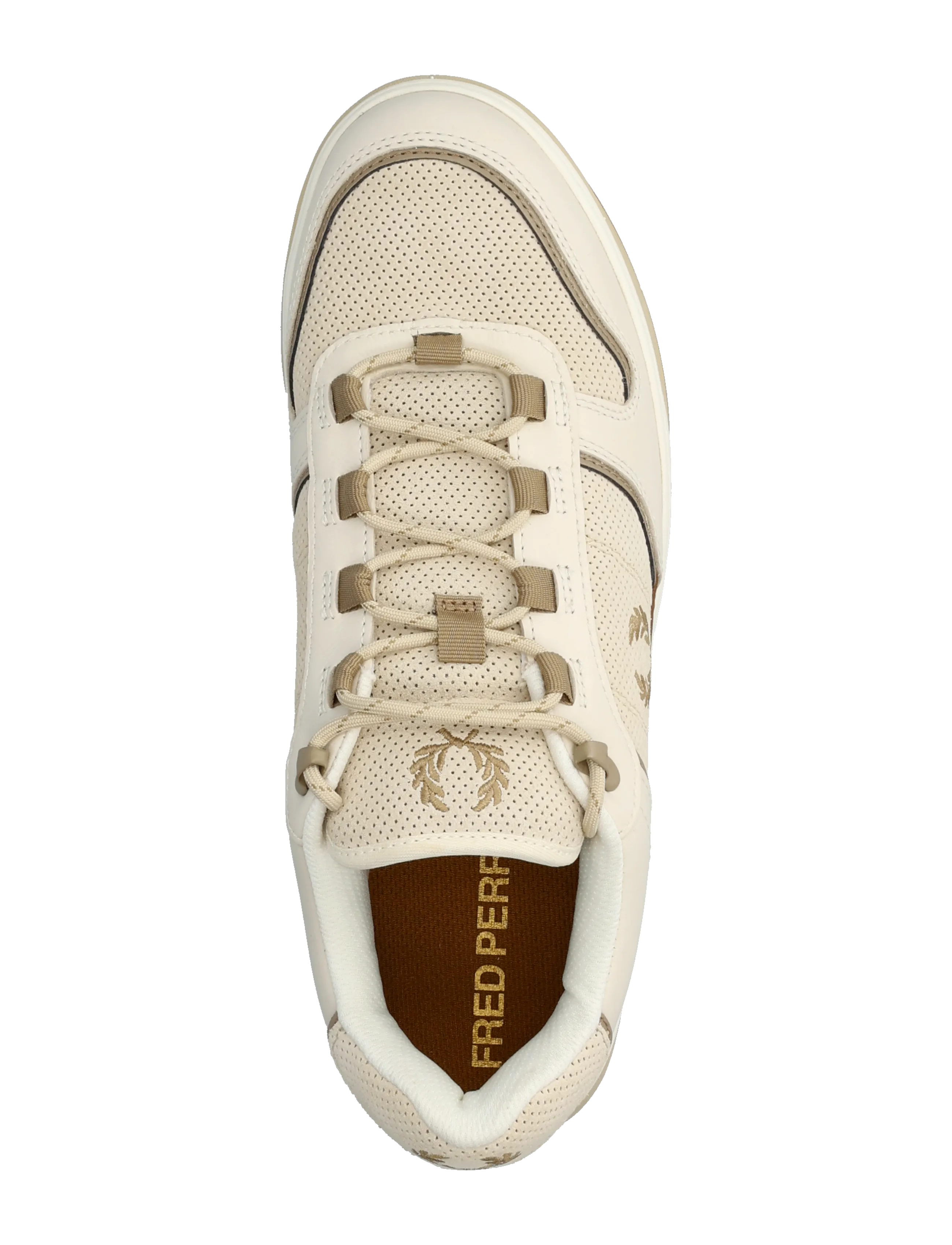 Fred Perry - B300 PERF SUEDE/LTHR - vyrams - ecru/warm stone - 3
