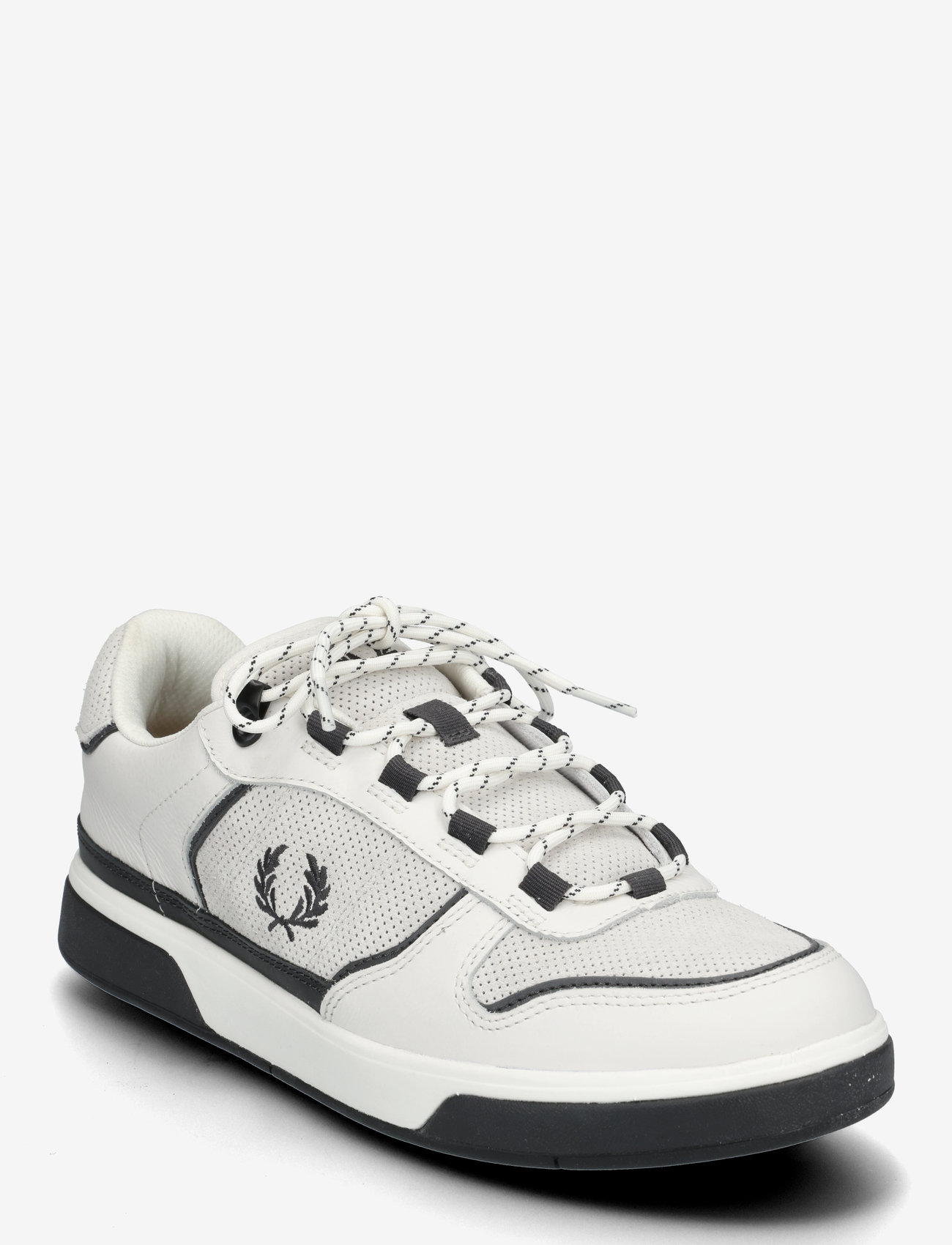 Fred Perry - B300 PERF SUEDE/LTHR - white/anchor gry - 0
