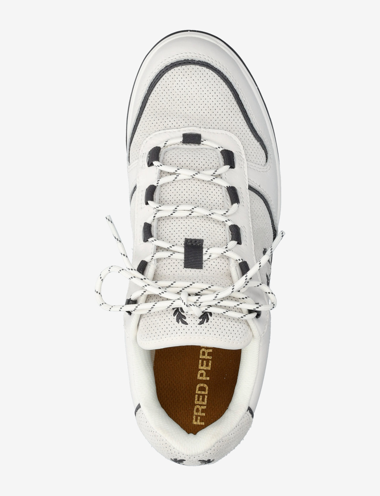 Fred Perry - B300 PERF SUEDE/LTHR - white/anchor gry - 3