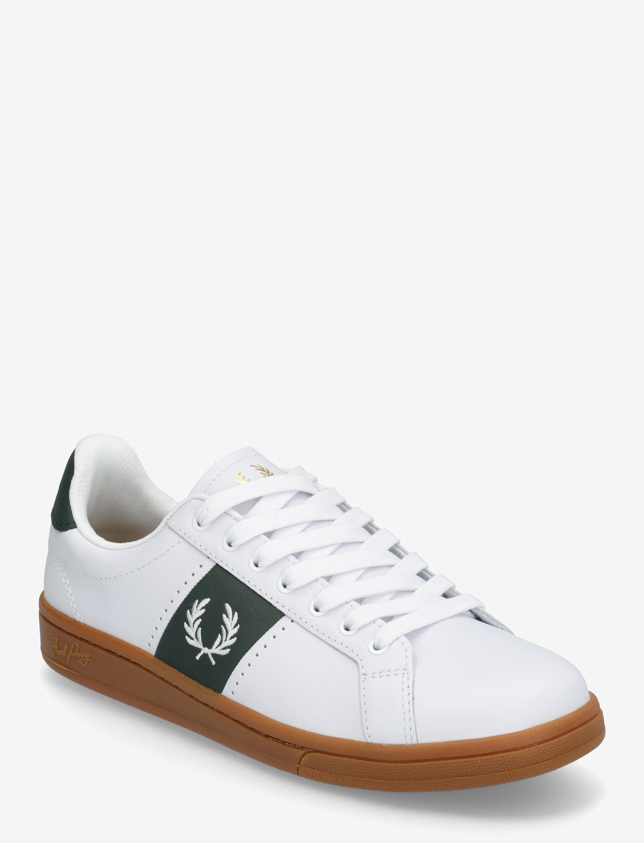 Fred Perry - B721 LTHR PERF/BRANDED - kõrge säärega tossud - white - 0