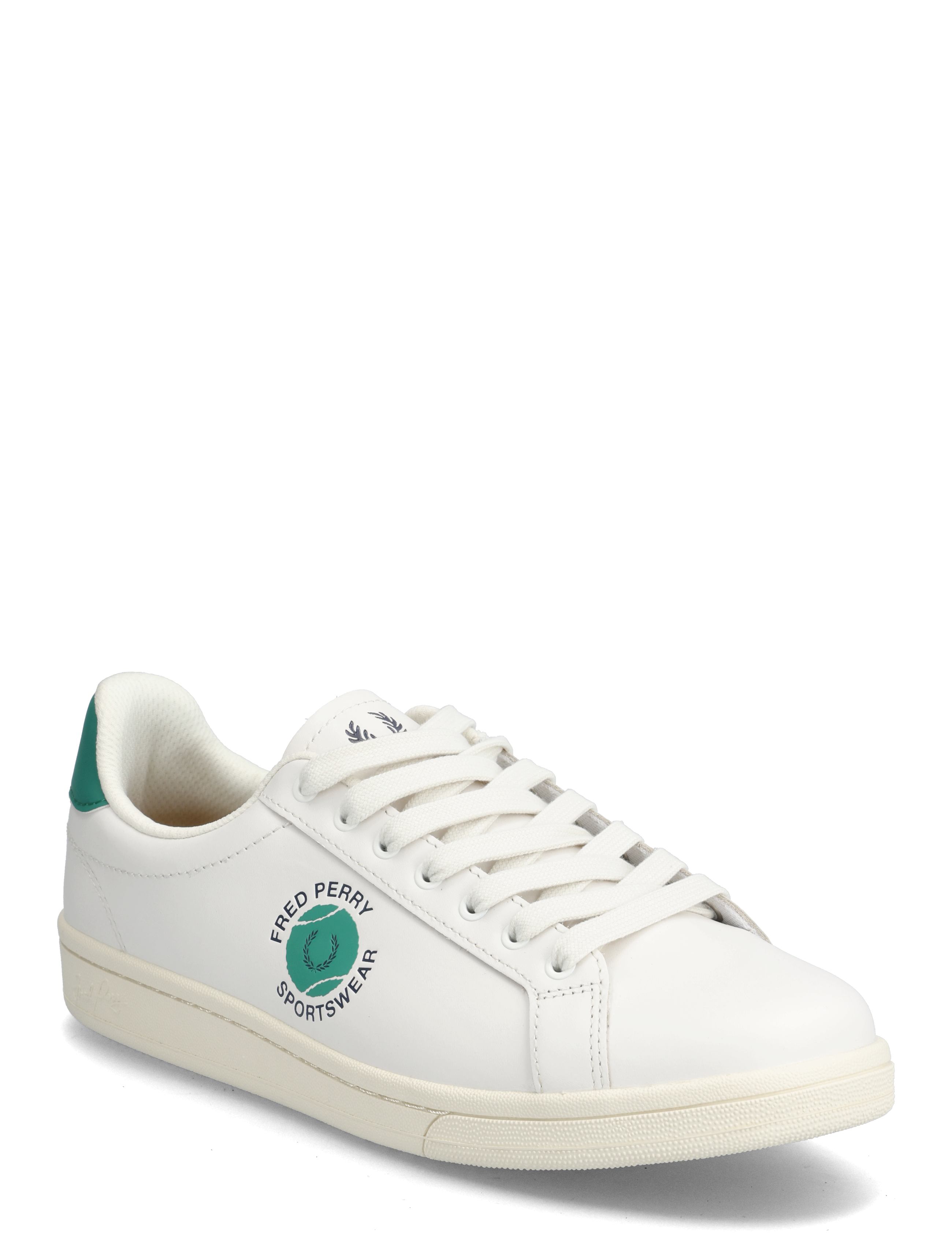 Fred Perry B721 LTHR/TENNIS BRANDED - Skor - SNOW WHITE / white