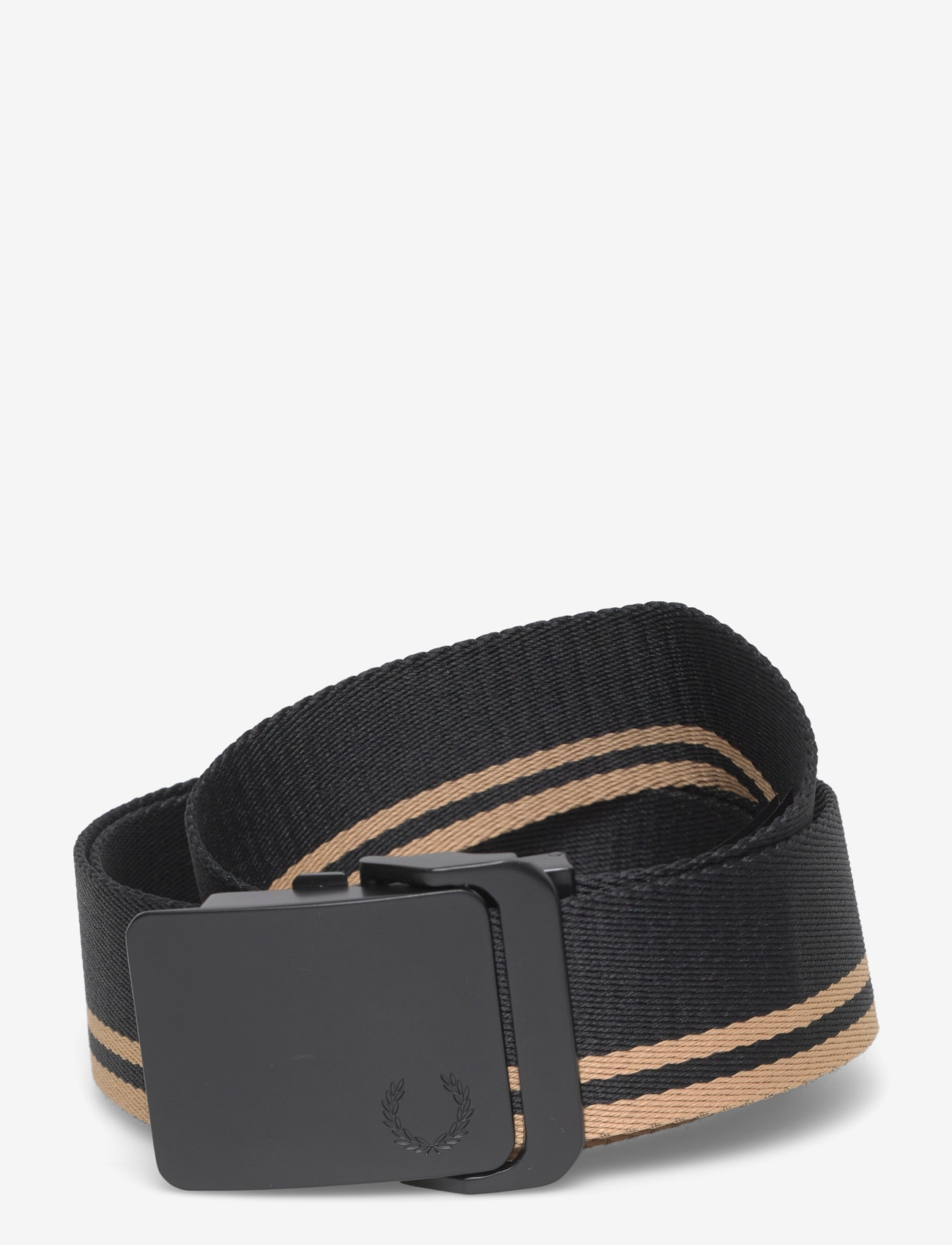 Fred Perry - TIPPED WEBBING BELT - accessories - black/champagne - 0