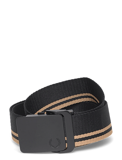 Fred Perry TIPPED WEBBING BELT - Fred Perry - BLACK/CHAMPAGNE / black