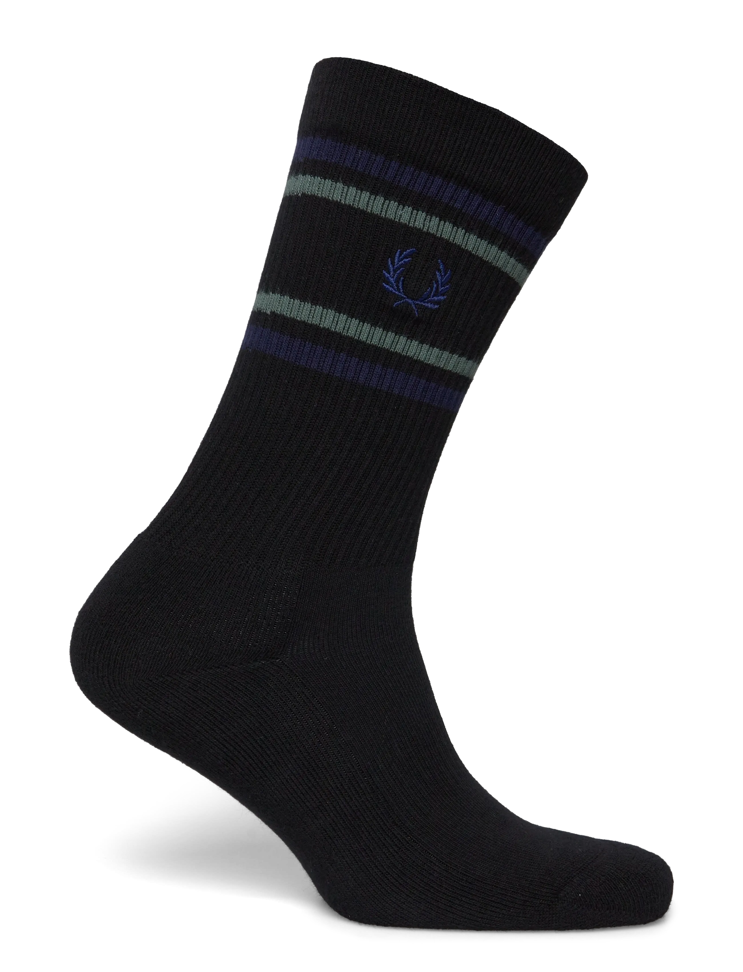 Fred Perry Ribbed Sports Sock, Mænd, Ribbede Sportssokker, Sort, Str: 37-39