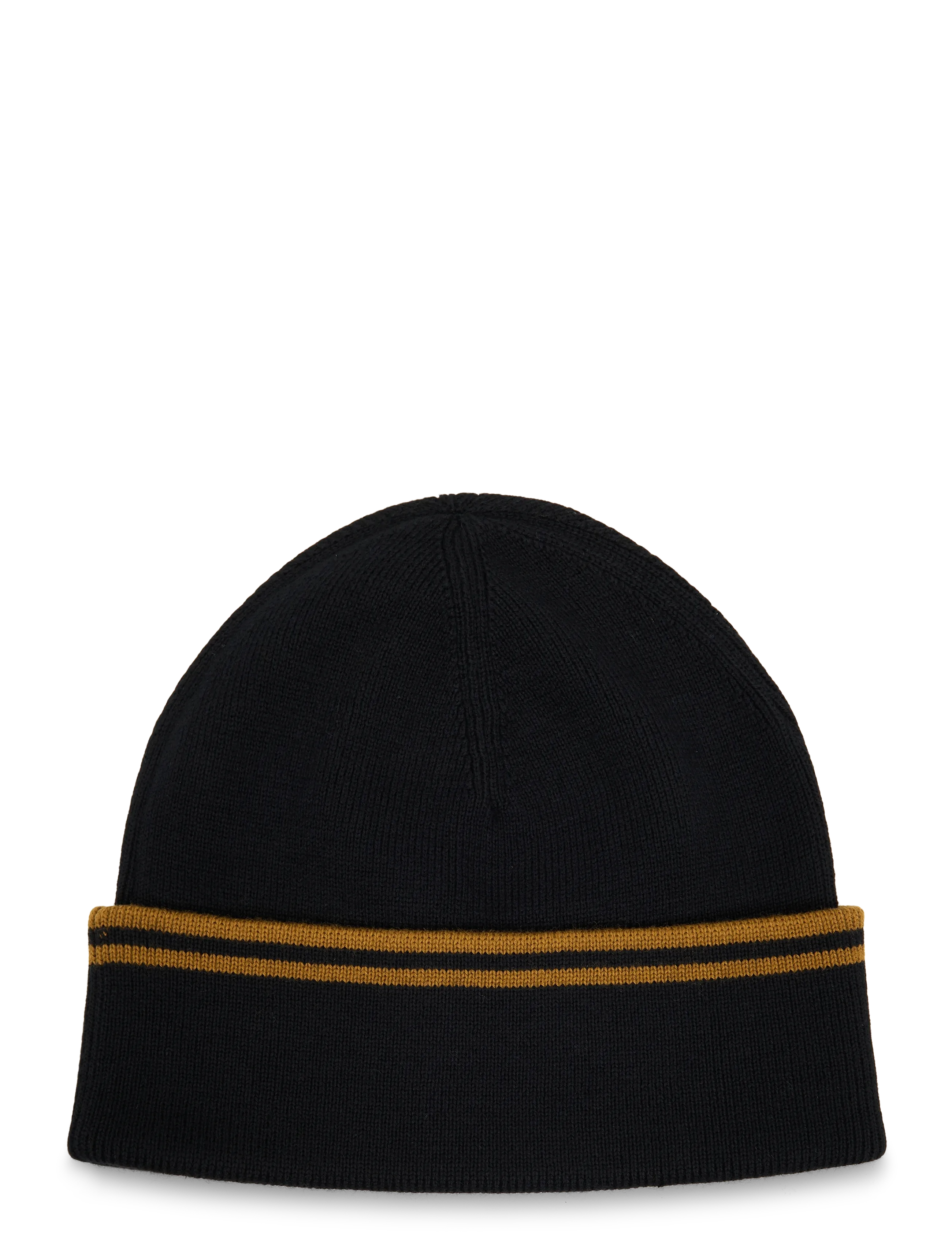 Fred Perry - TWIN TIPPED MERINO WOOL BEANIE - black/dk caramel - 1