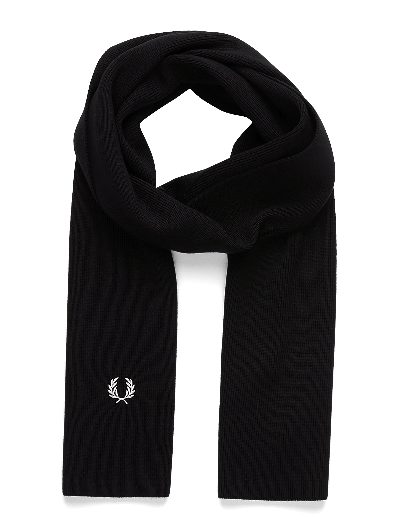 Fred Perry - CLASSIC MERINO WOOL SCARF - winterschals - black/snowwhite - 0