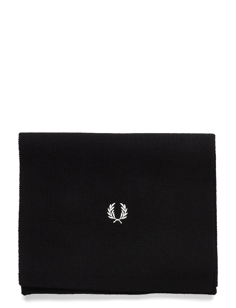 Fred Perry - CLASSIC MERINO WOOL SCARF - winterschals - black/snowwhite - 1