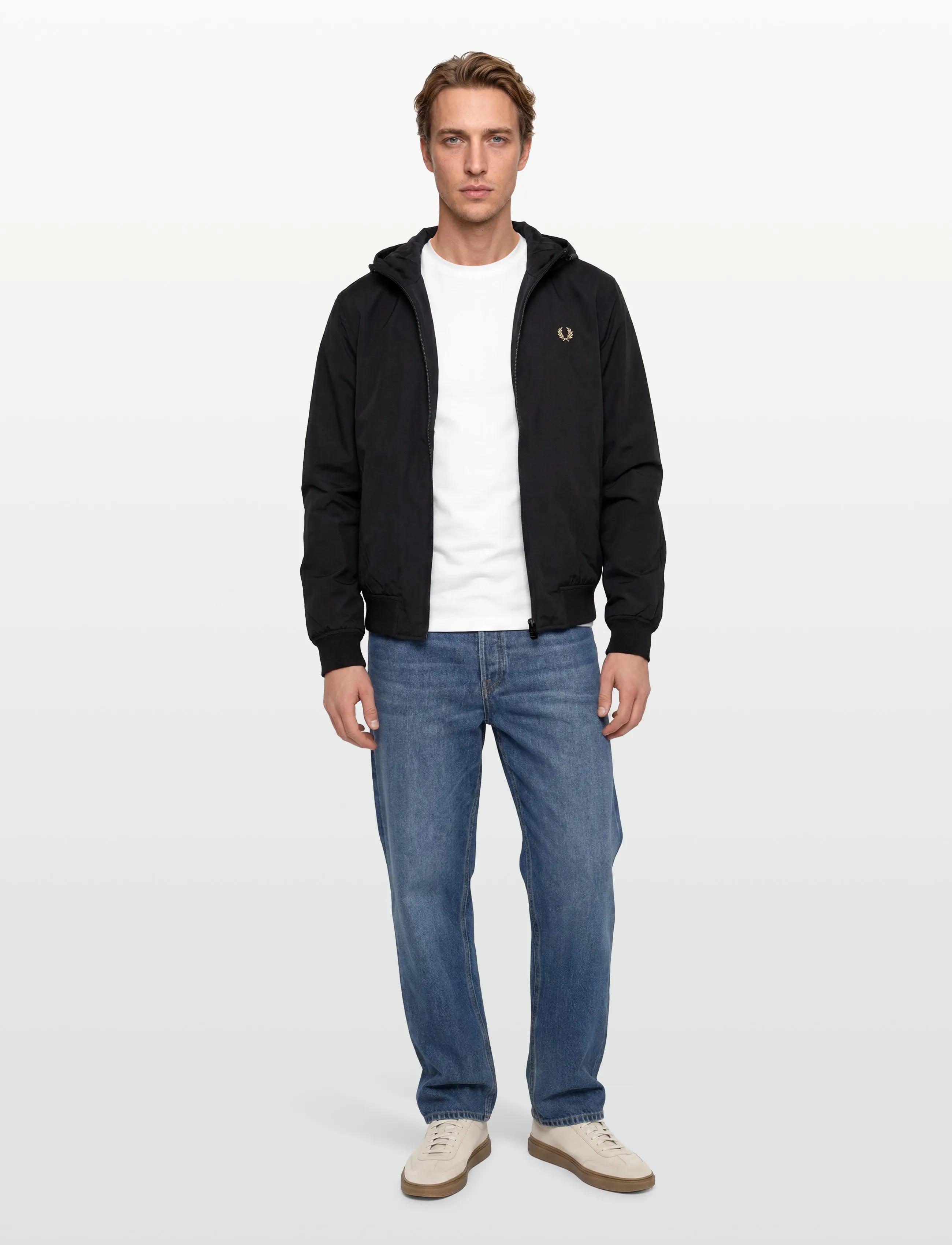 Fred Perry Hooded Brentham Jkt, Mænd, Hættejakke, Sort, Str: XL