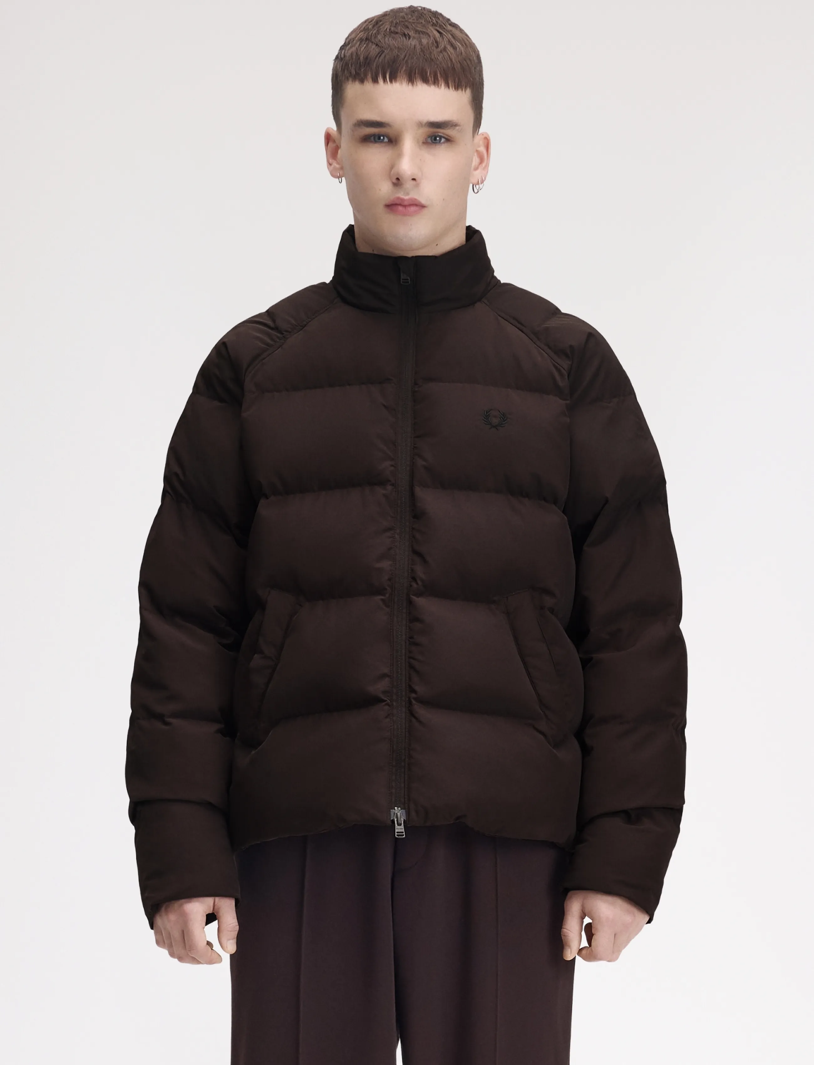 Fred Perry RAGLAN SLEEVE PADDED JACKET - Tøj - RICH BROWN / brown