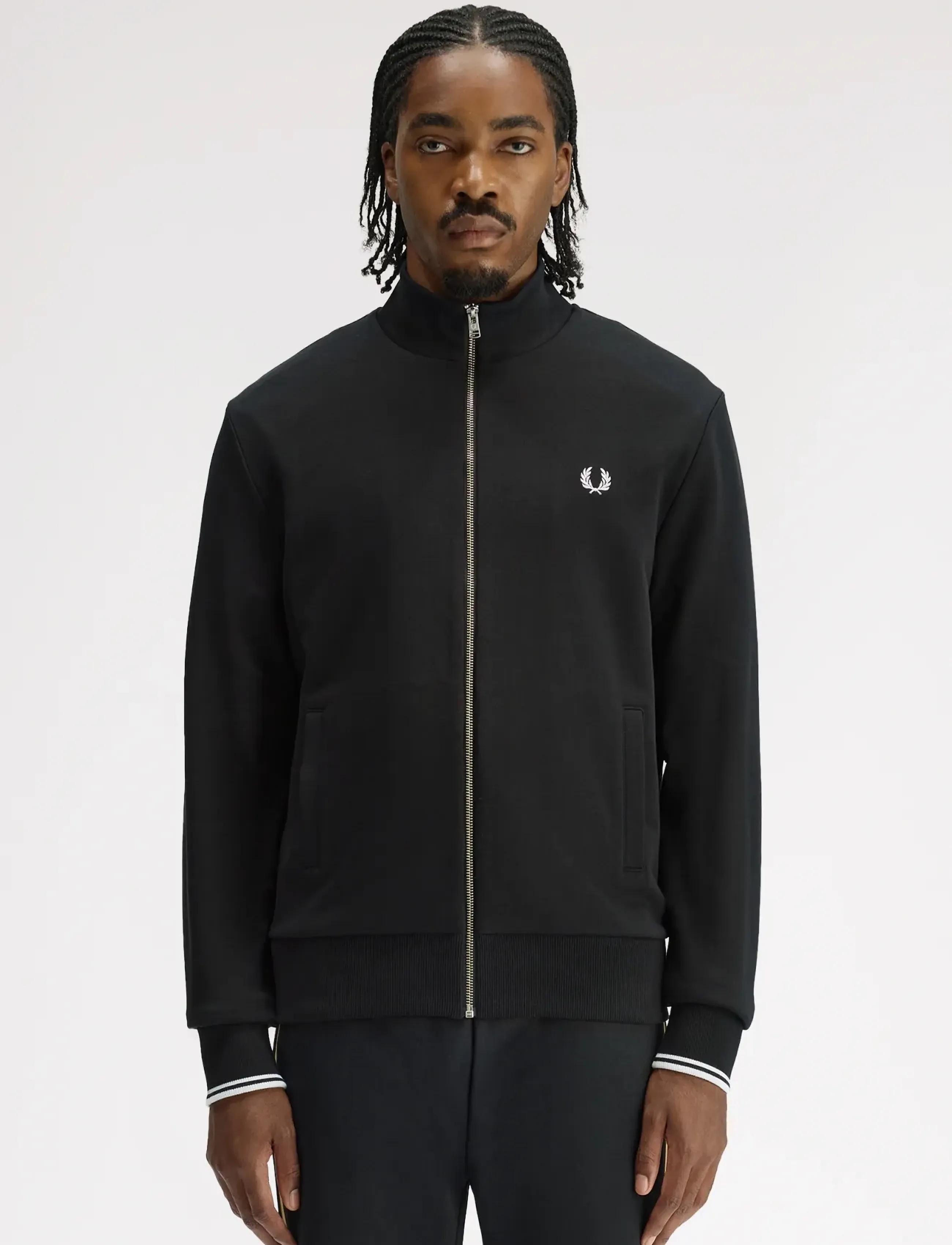 Fred Perry ZIP THROUGH SWEATSHIRT - Fred Perry - BLACK / black