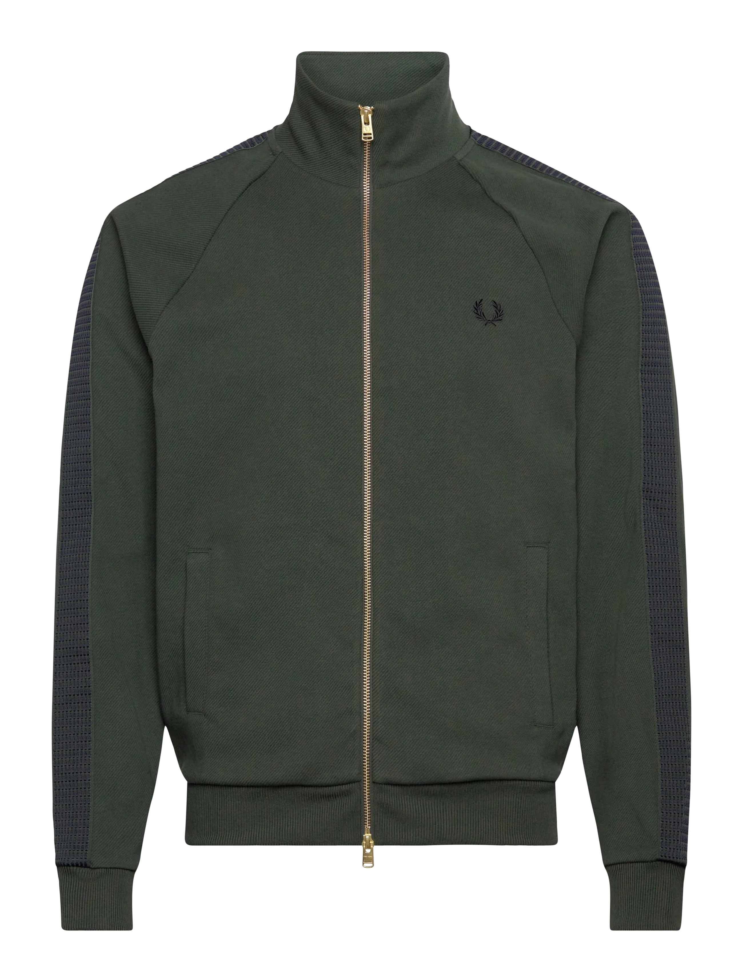 Fred Perry Dash Taped Track Jacket, Mænd, Tapet Træningsjakke, Grøn, Str: S