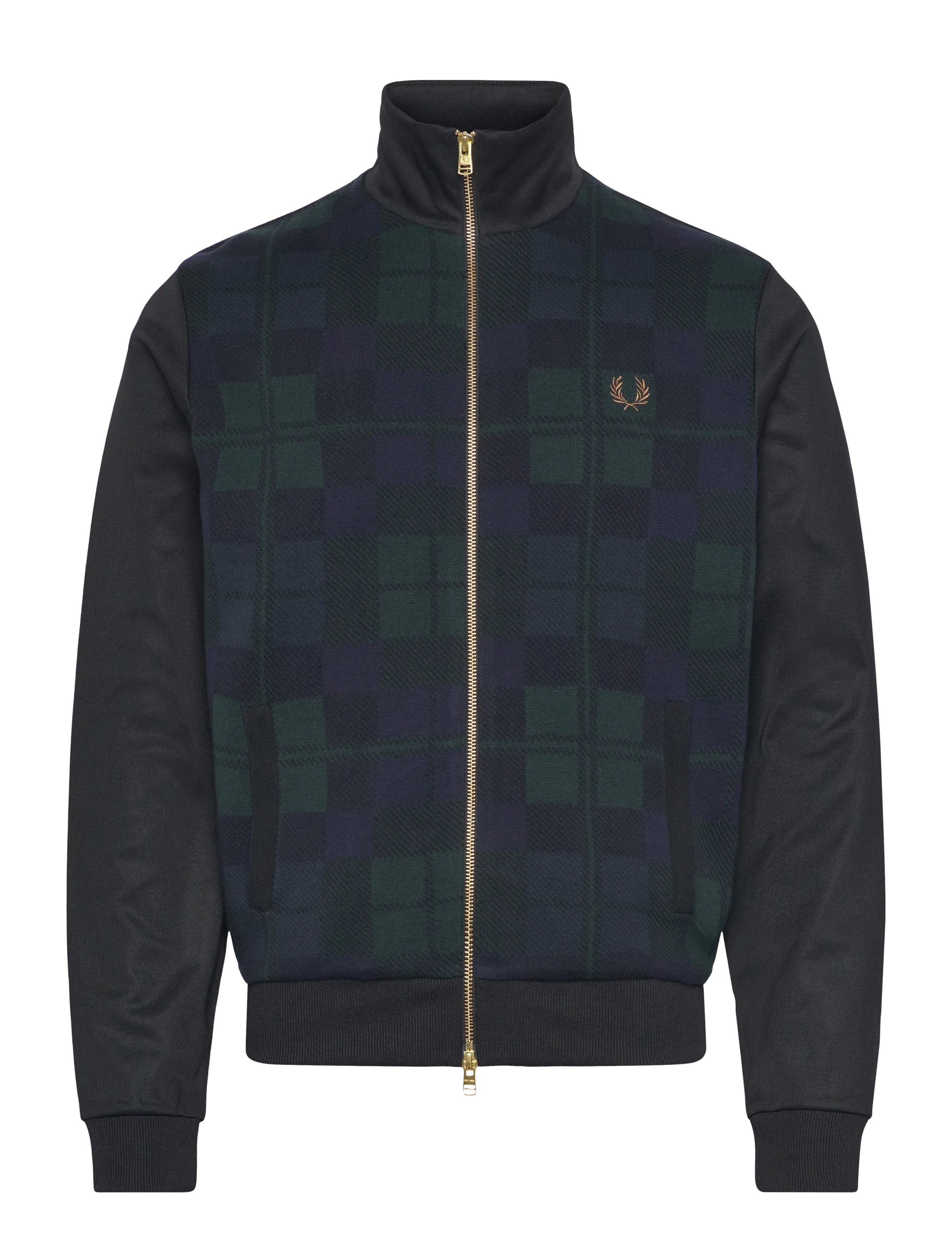 Fred Perry KNITTED FRONT TRACK JACKET - Takit - BLACK / multi