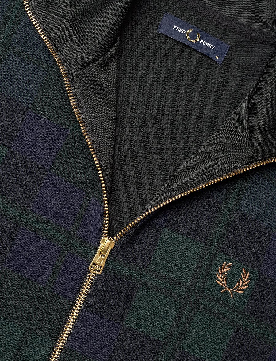 Fred Perry - KNITTED FRONT TRACK JACKET - sweatshirts - black - 5