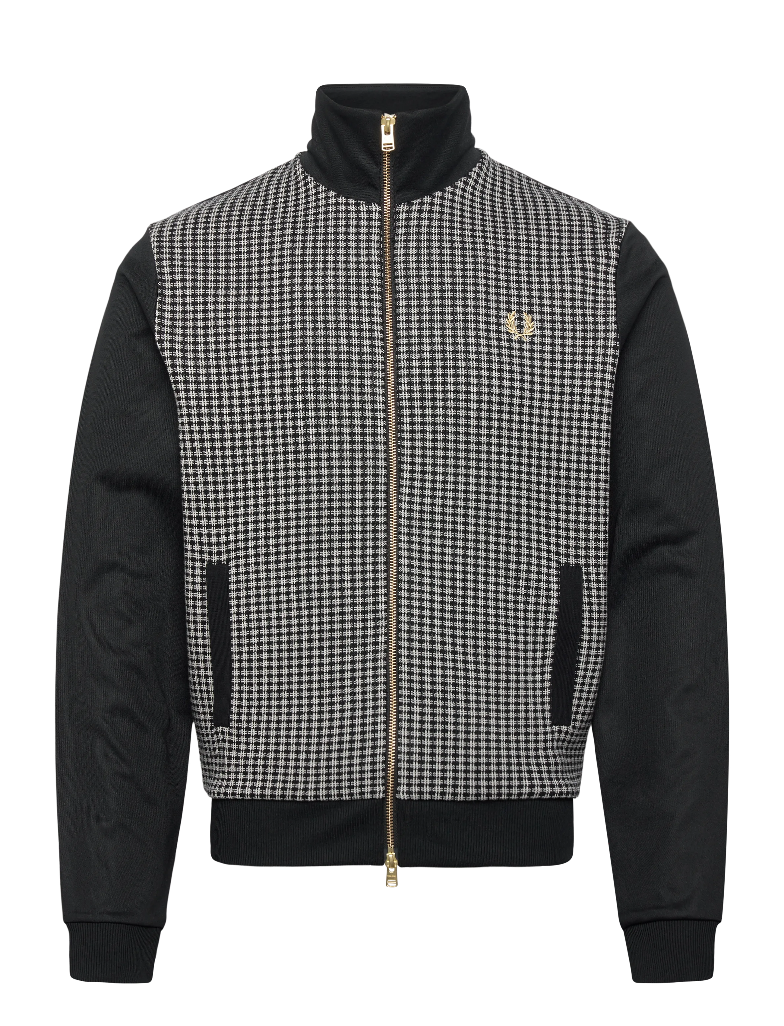 Fred Perry KNITTED FRONT TRK JKT - Preppy - BLACK / black