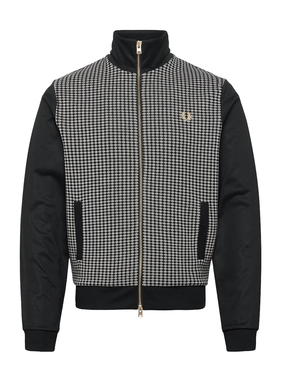 Fred Perry - KNITTED FRONT TRK JKT - truien - black - 1