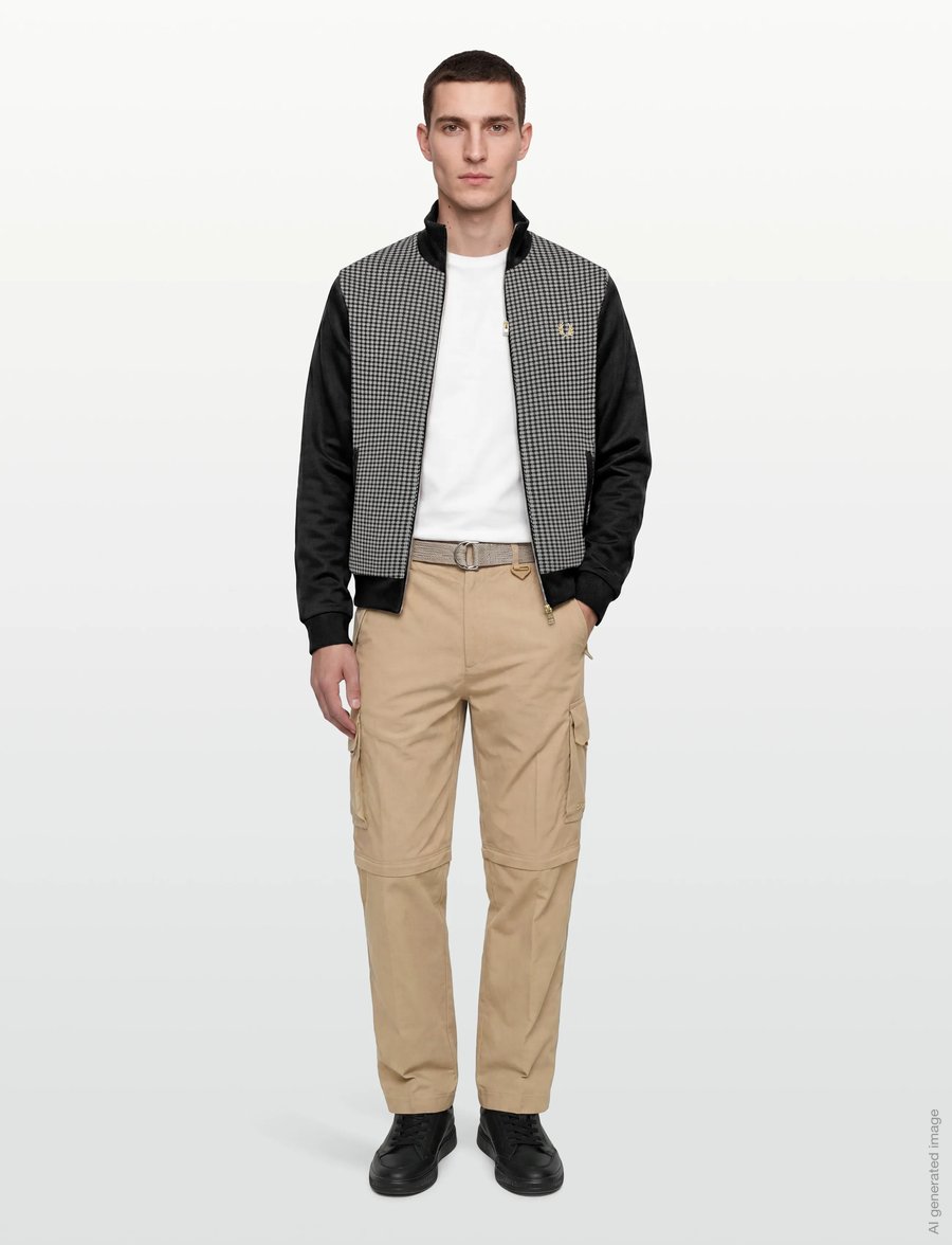 Fred Perry - KNITTED FRONT TRK JKT - truien - black - 0