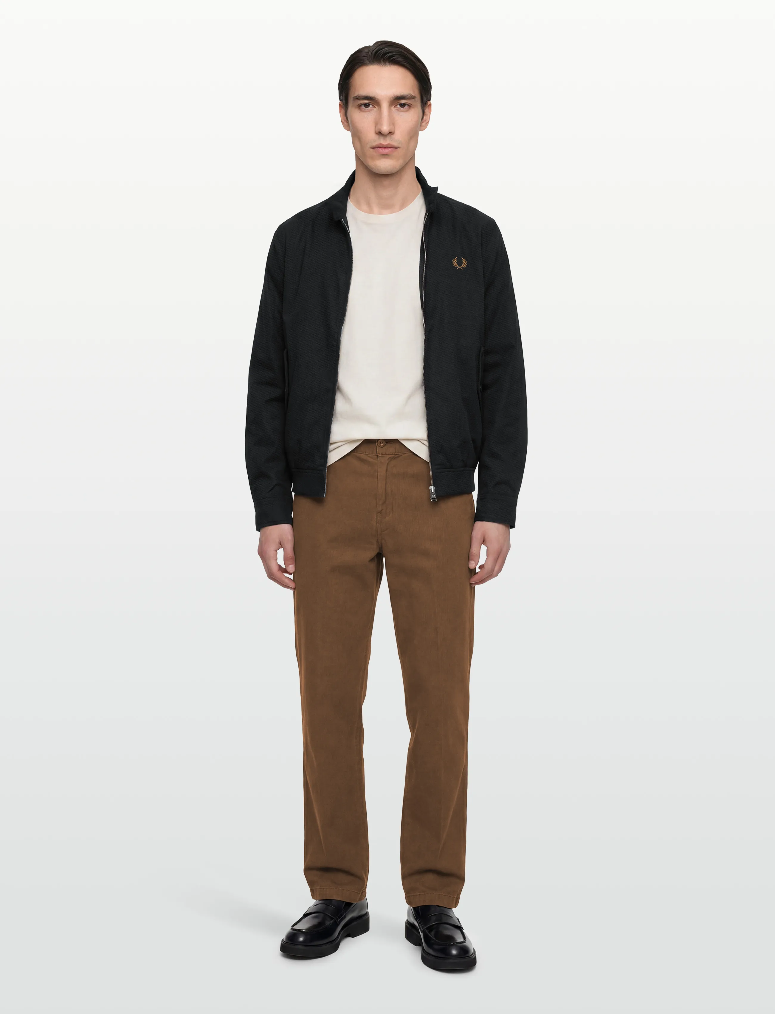 Fred Perry Twill Harrington Jkt, Mænd, Harrington Jakke, Sort, Str: M