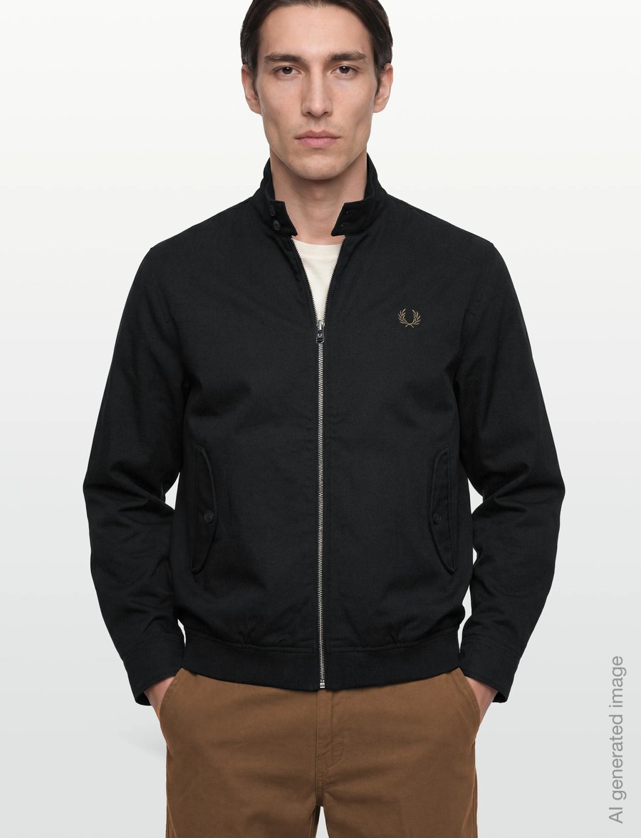Fred Perry - TWILL HARRINGTON JKT - fall jackets - black - 3