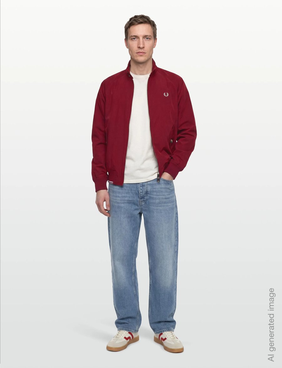 Fred Perry - CRINKLE HARRINGTON JKT - höstjackor - burnt red - 0