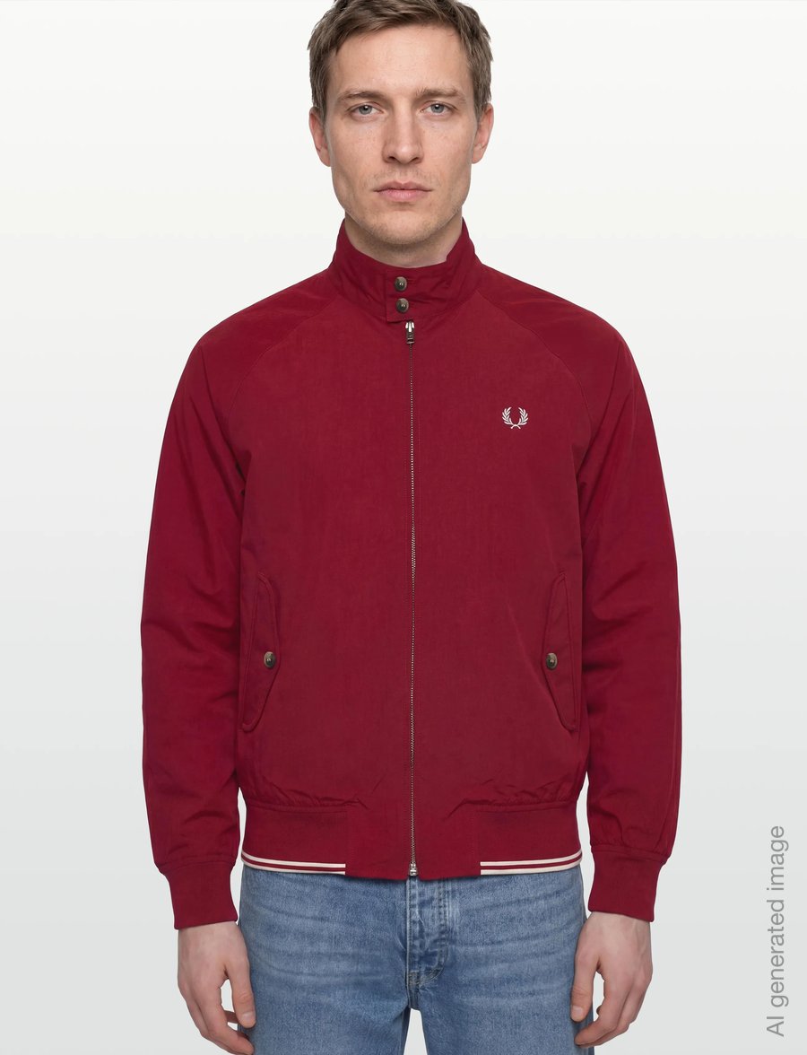 Fred Perry - CRINKLE HARRINGTON JKT - höstjackor - burnt red - 3